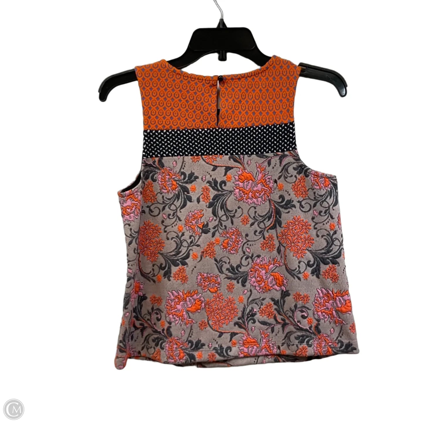 Top Sleeveless By Anthropologie In Grey & Orange, Size: Xs