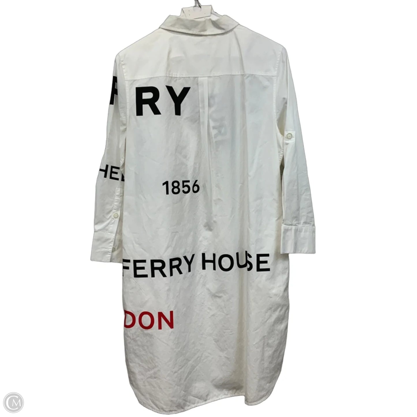 Dress Luxury Designer By Burberry In White, Size: M