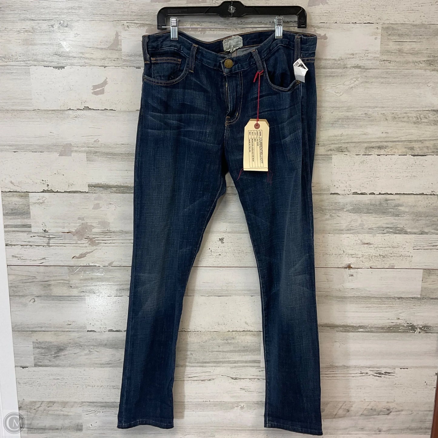 Jeans Straight By Current/elliott In Blue Denim, Size: 10