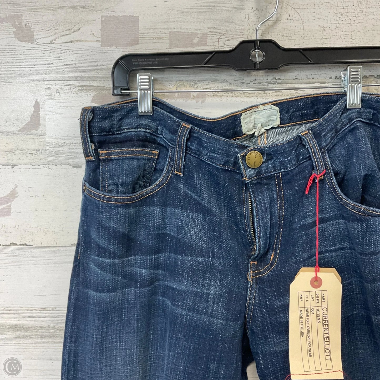 Jeans Straight By Current/elliott In Blue Denim, Size: 10