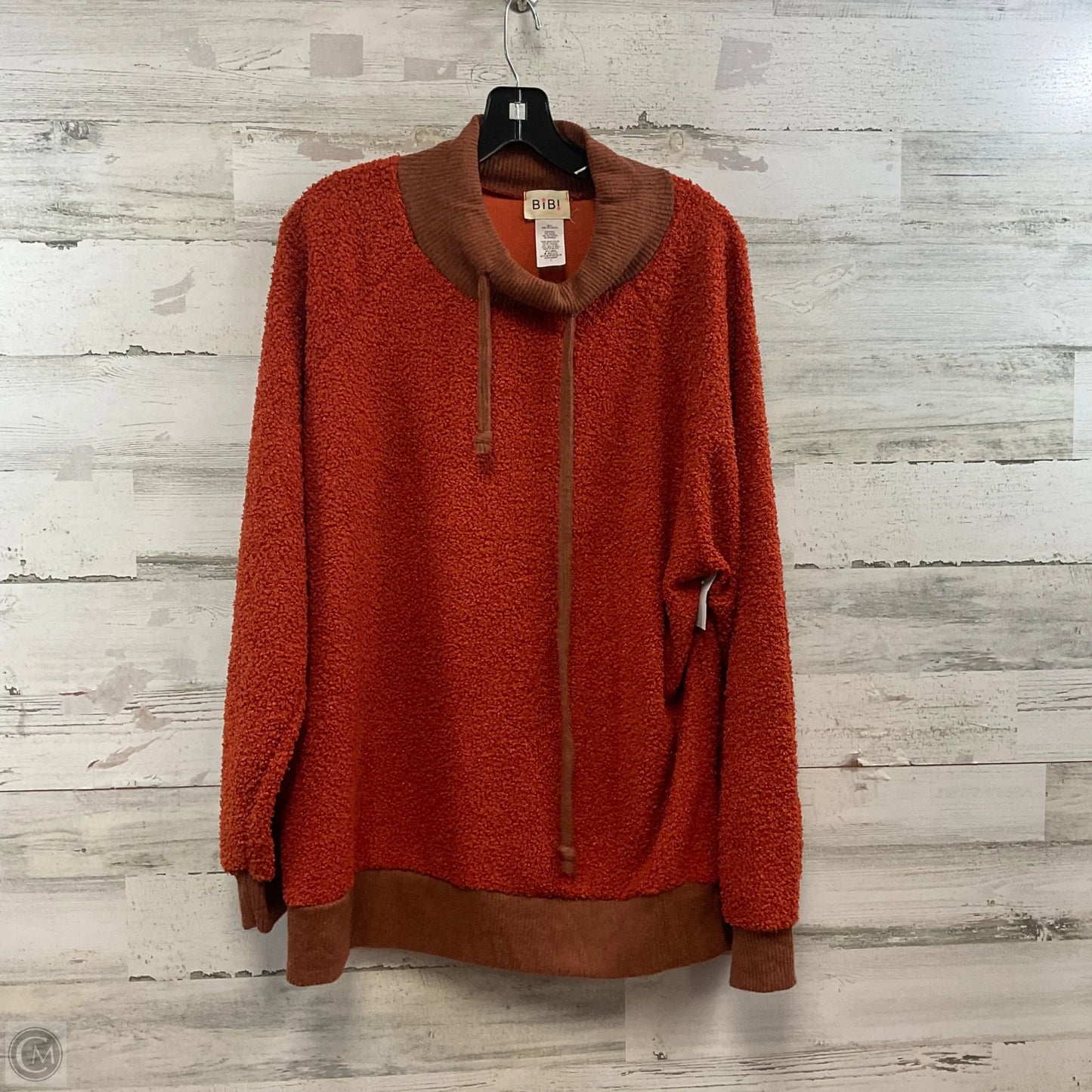 Top Long Sleeve By Bibi In Orange, Size: L