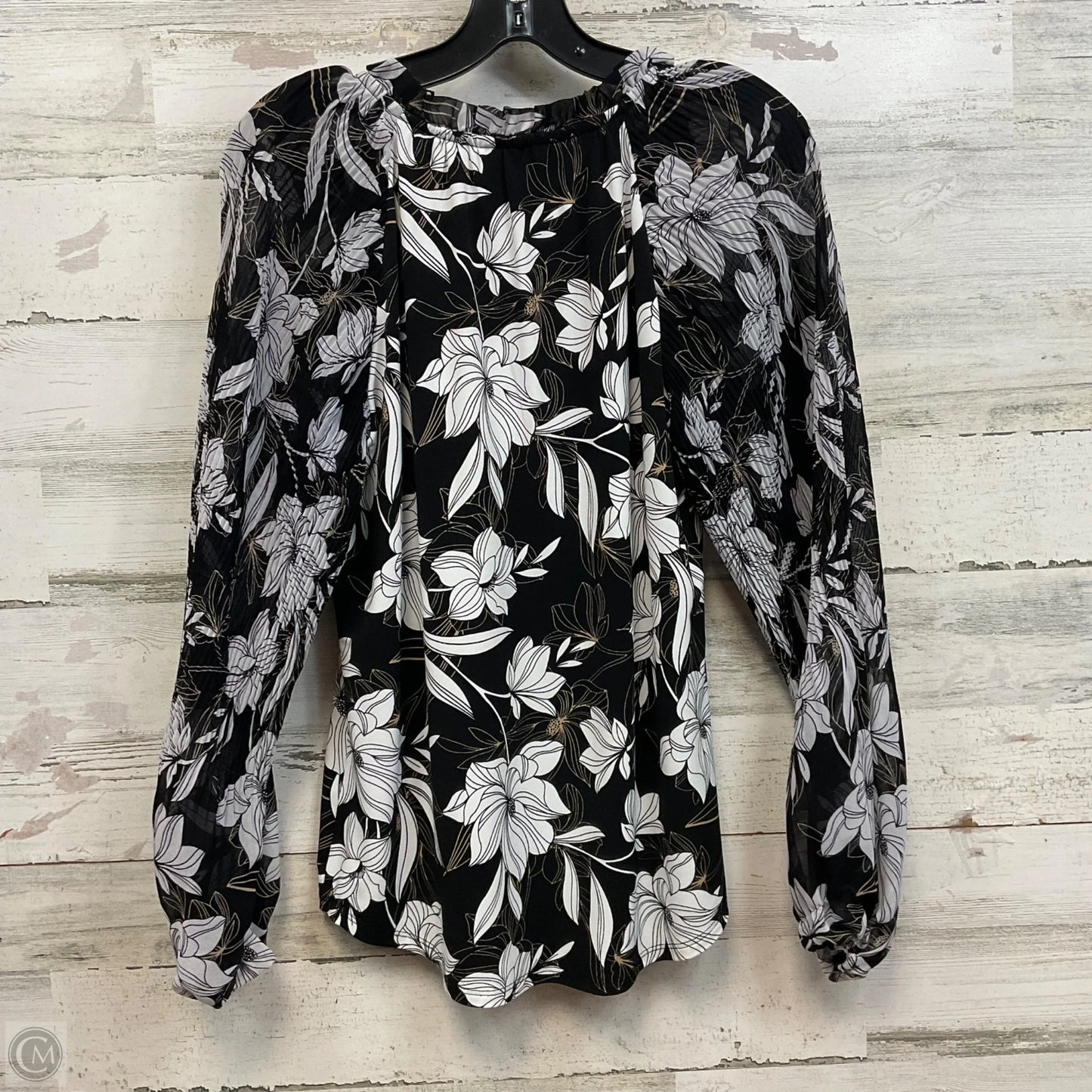 Blouse Long Sleeve By White House Black Market In Black, Size: Xs