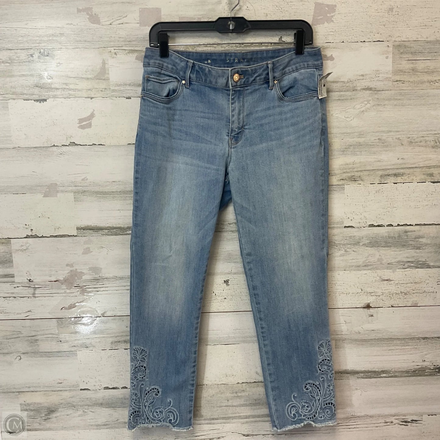 Jeans Straight By White House Black Market In Blue Denim, Size: 8