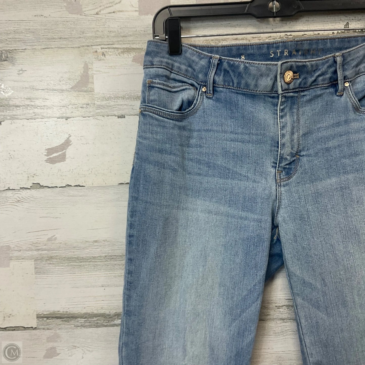 Jeans Straight By White House Black Market In Blue Denim, Size: 8