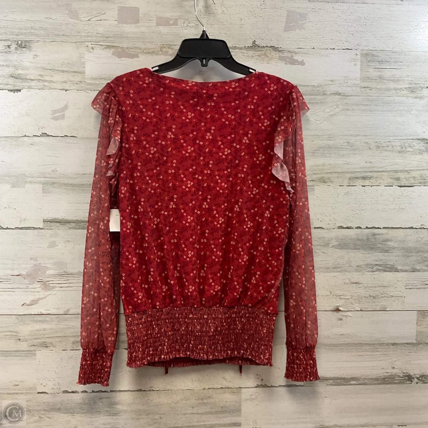 Top Long Sleeve By Bobeau In Red, Size: L