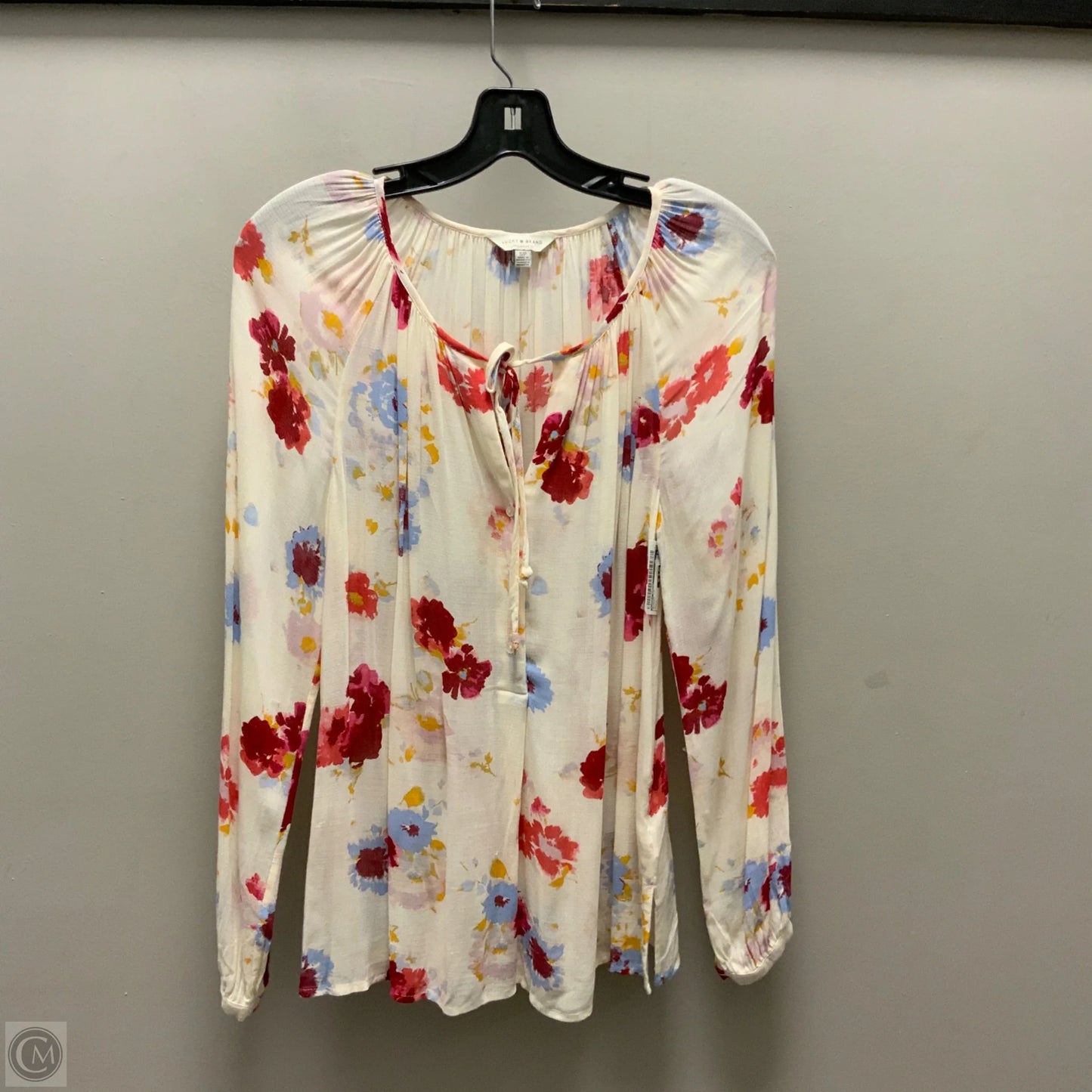 Blouse Long Sleeve By Lucky Brand In Cream, Size: S