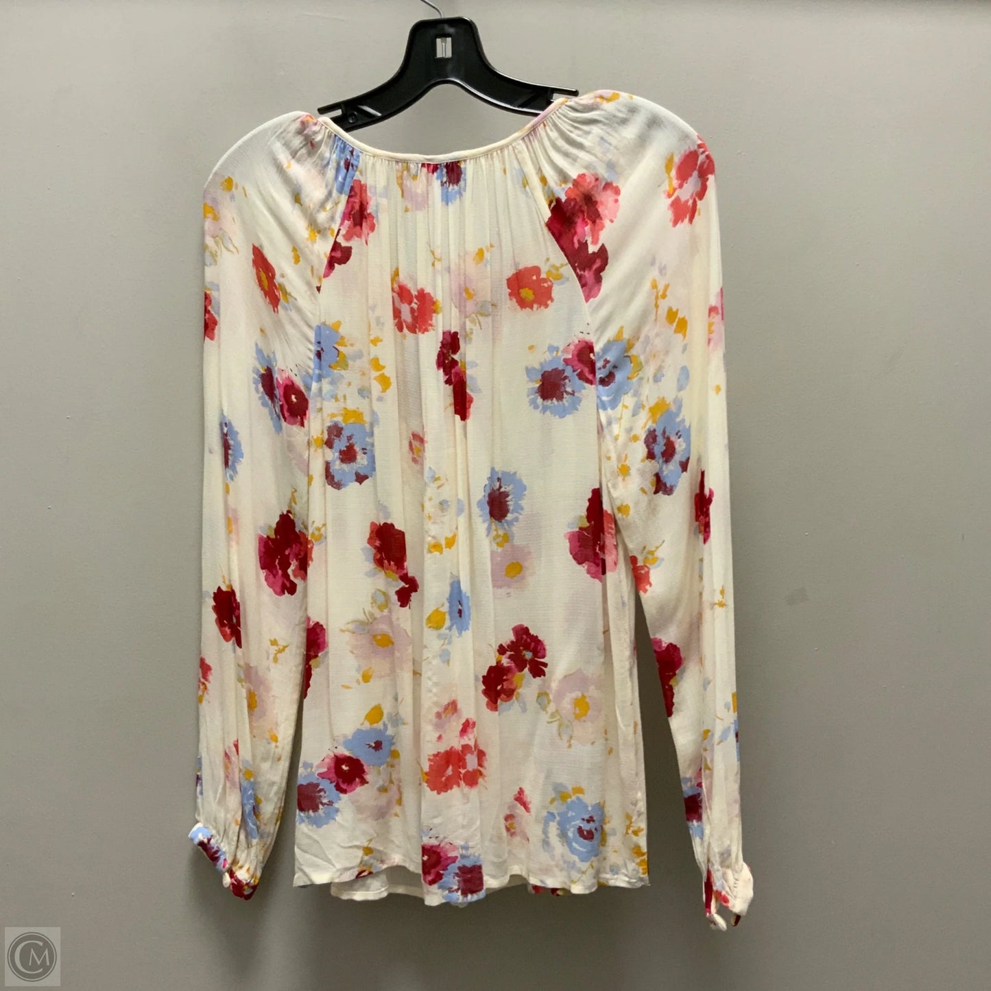 Blouse Long Sleeve By Lucky Brand In Cream, Size: S