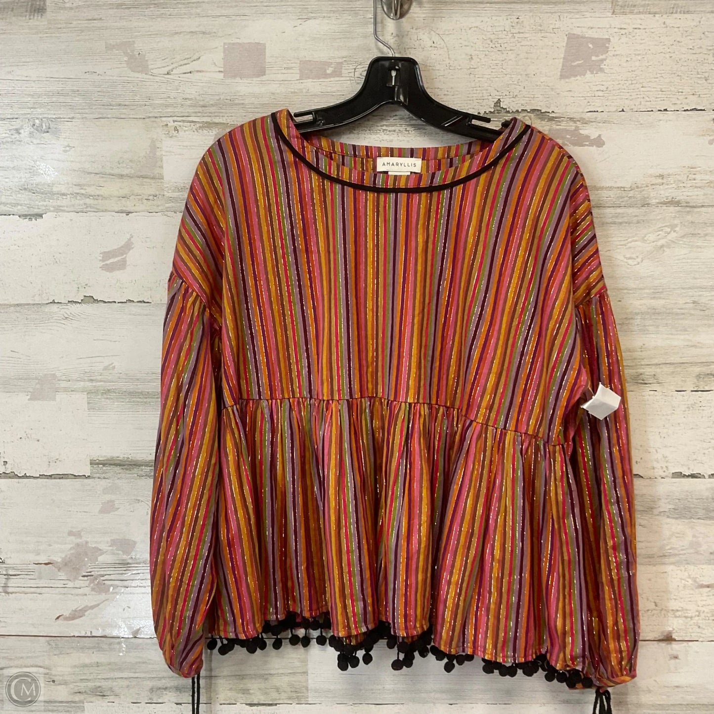 Blouse Long Sleeve By Amaryllis In Purple, Size: S