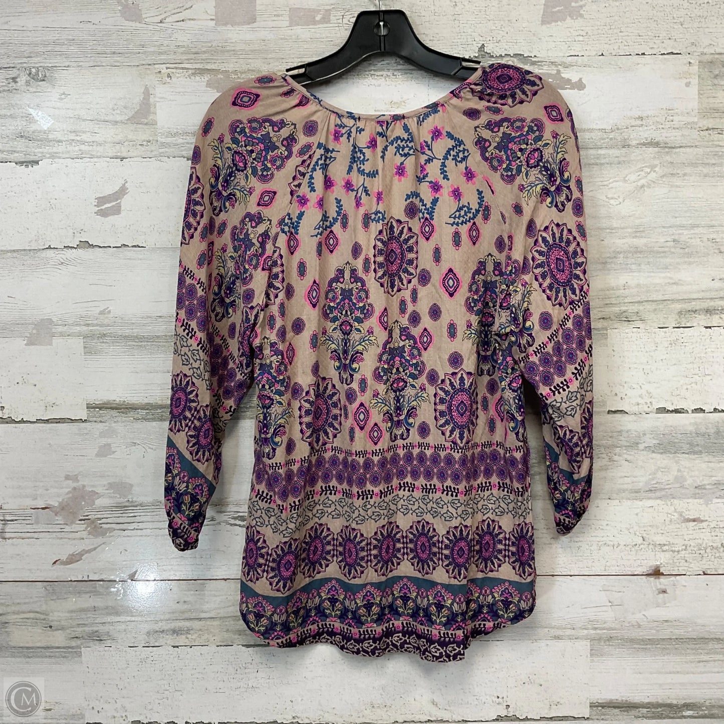 Top 3/4 Sleeve By Versa In Brown, Size: S