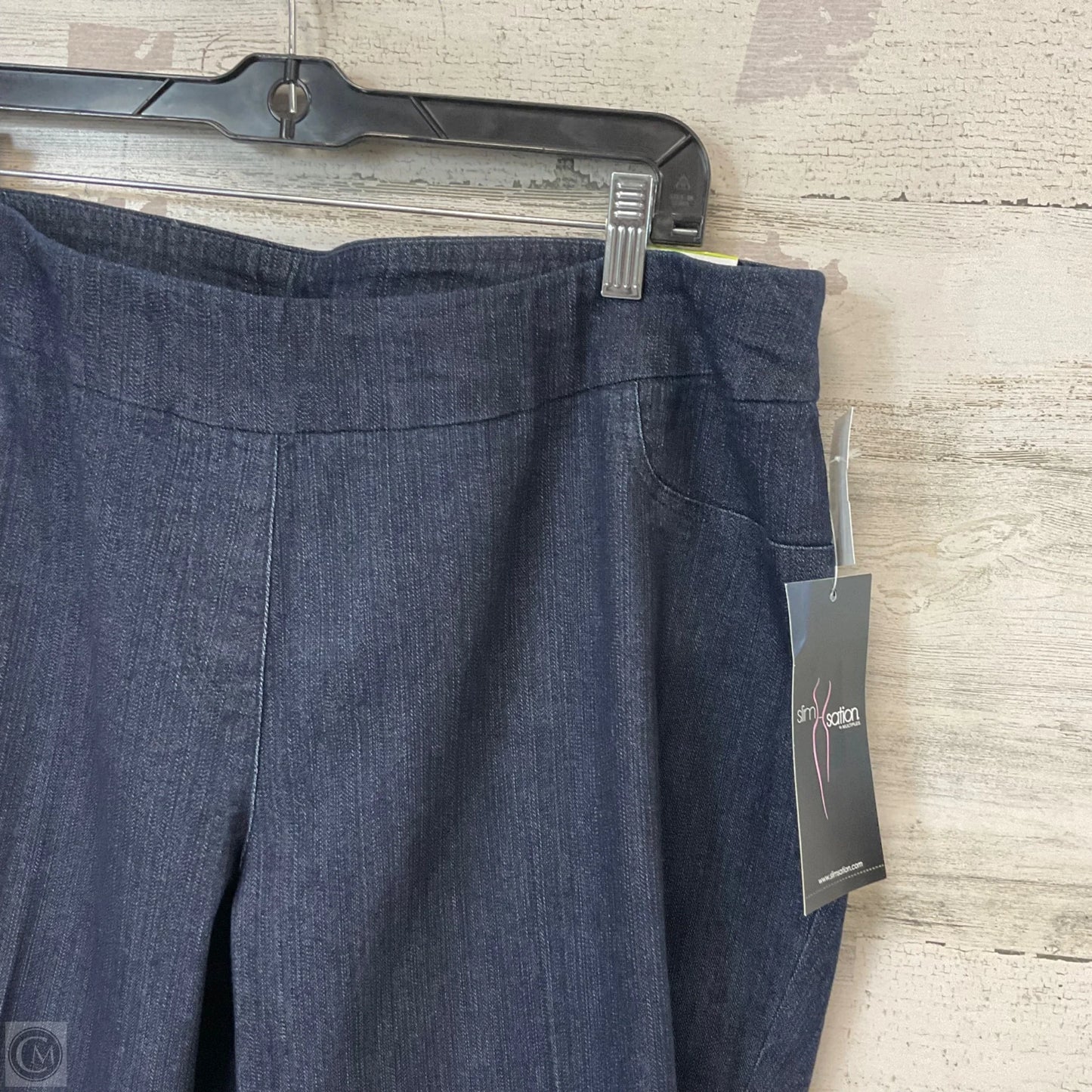 Jeans Cropped By Multiples In Blue Denim, Size: 18