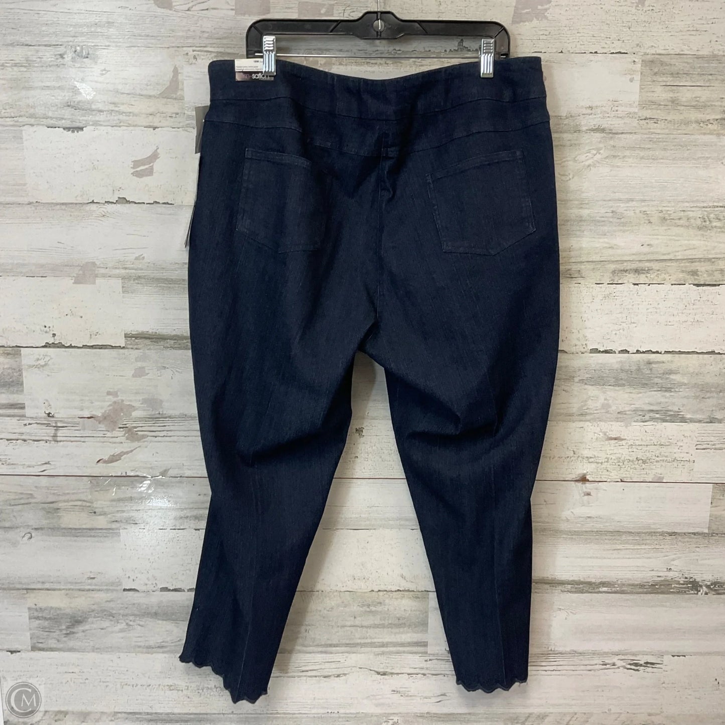 Jeans Cropped By Multiples In Blue Denim, Size: 18