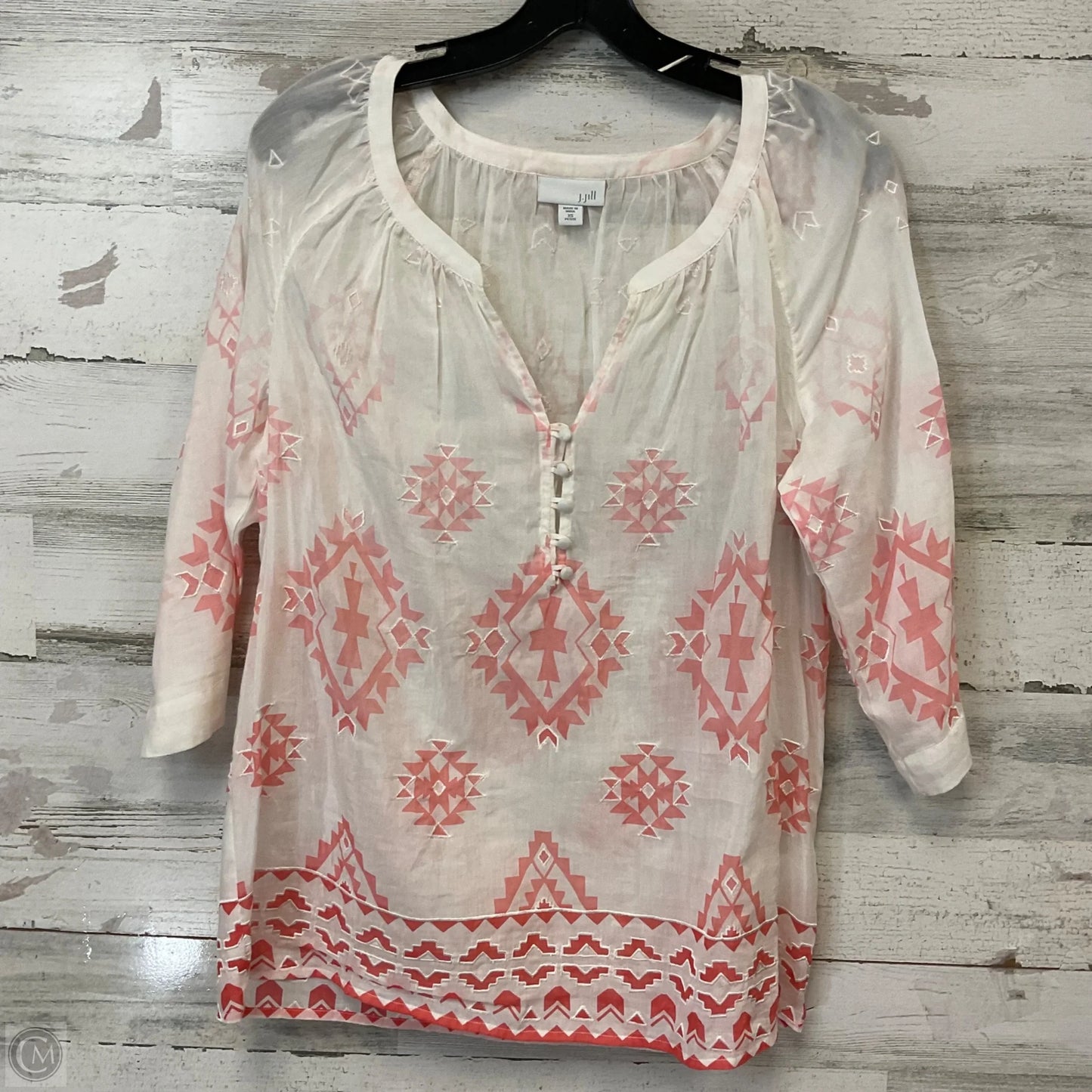 Blouse 3/4 Sleeve By J. Jill In Pink, Size: Xsp