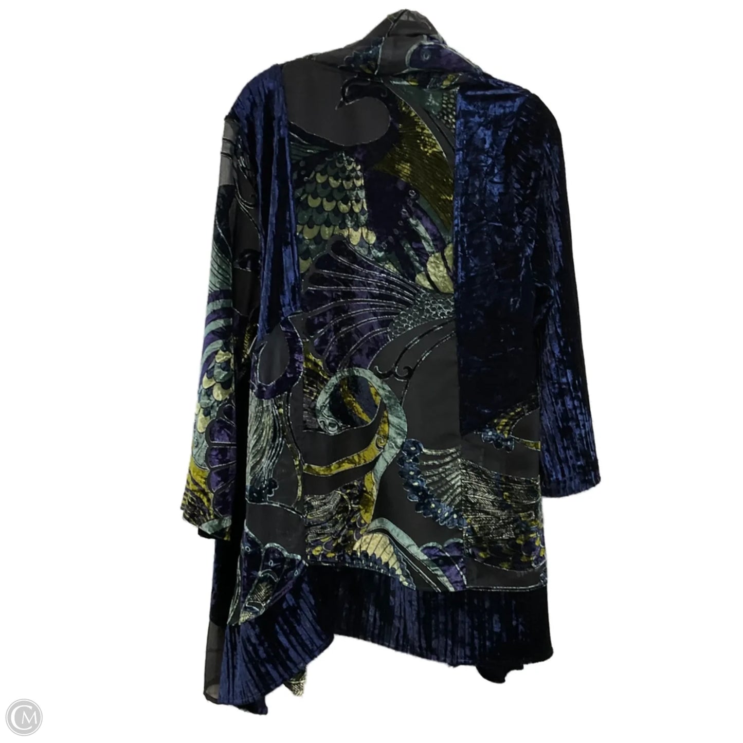 Cardigan By Ali Miles In Black & Blue, Size: L
