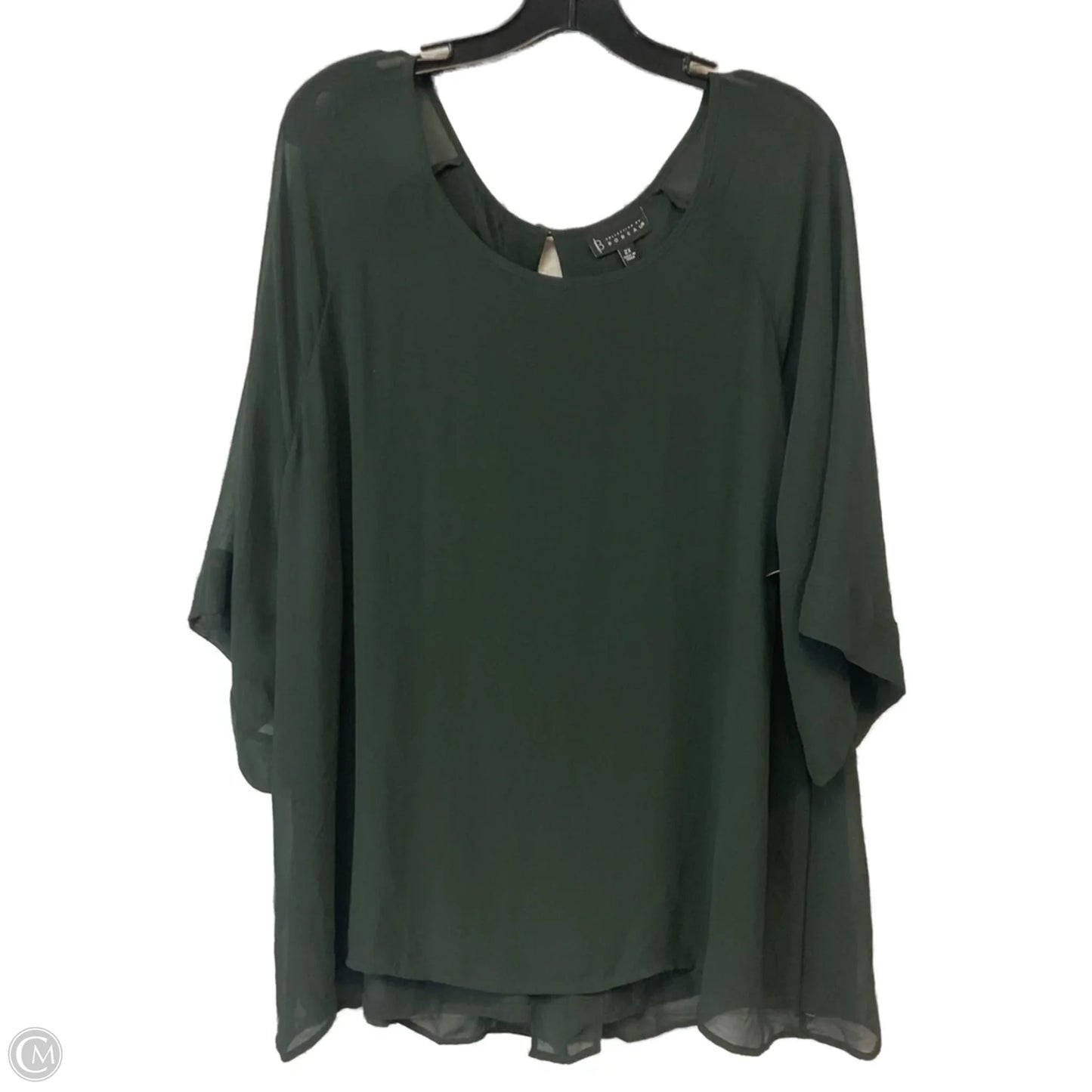 Blouse Short Sleeve By Bobeau In Green, Size: 2x