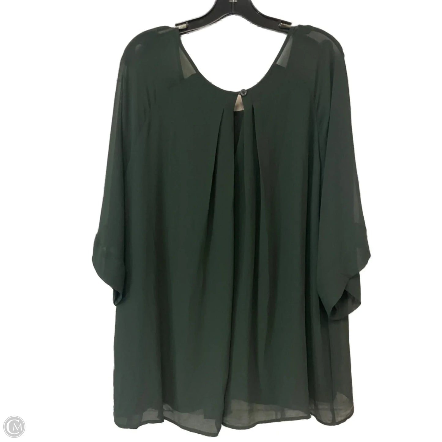 Blouse Short Sleeve By Bobeau In Green, Size: 2x