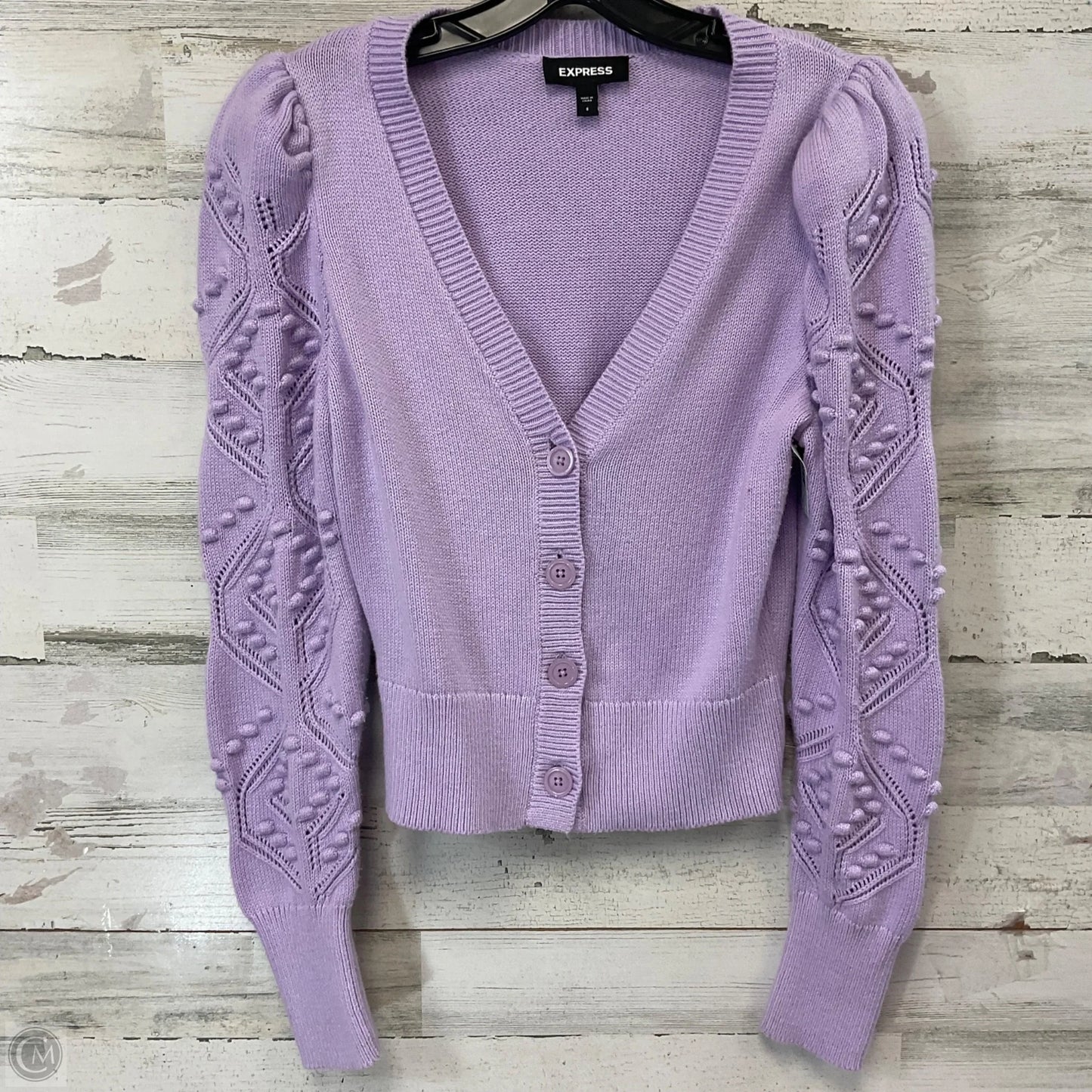 Sweater Cardigan By Express In Purple, Size: S