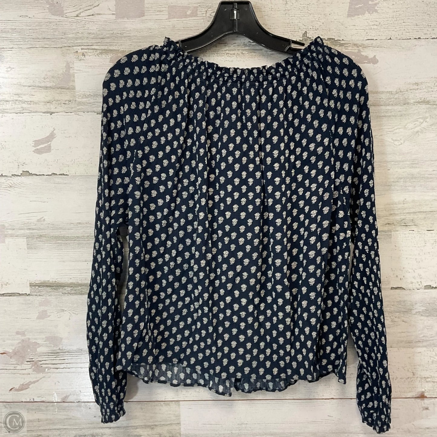 Blouse Long Sleeve By Faherty In Blue, Size: Xs