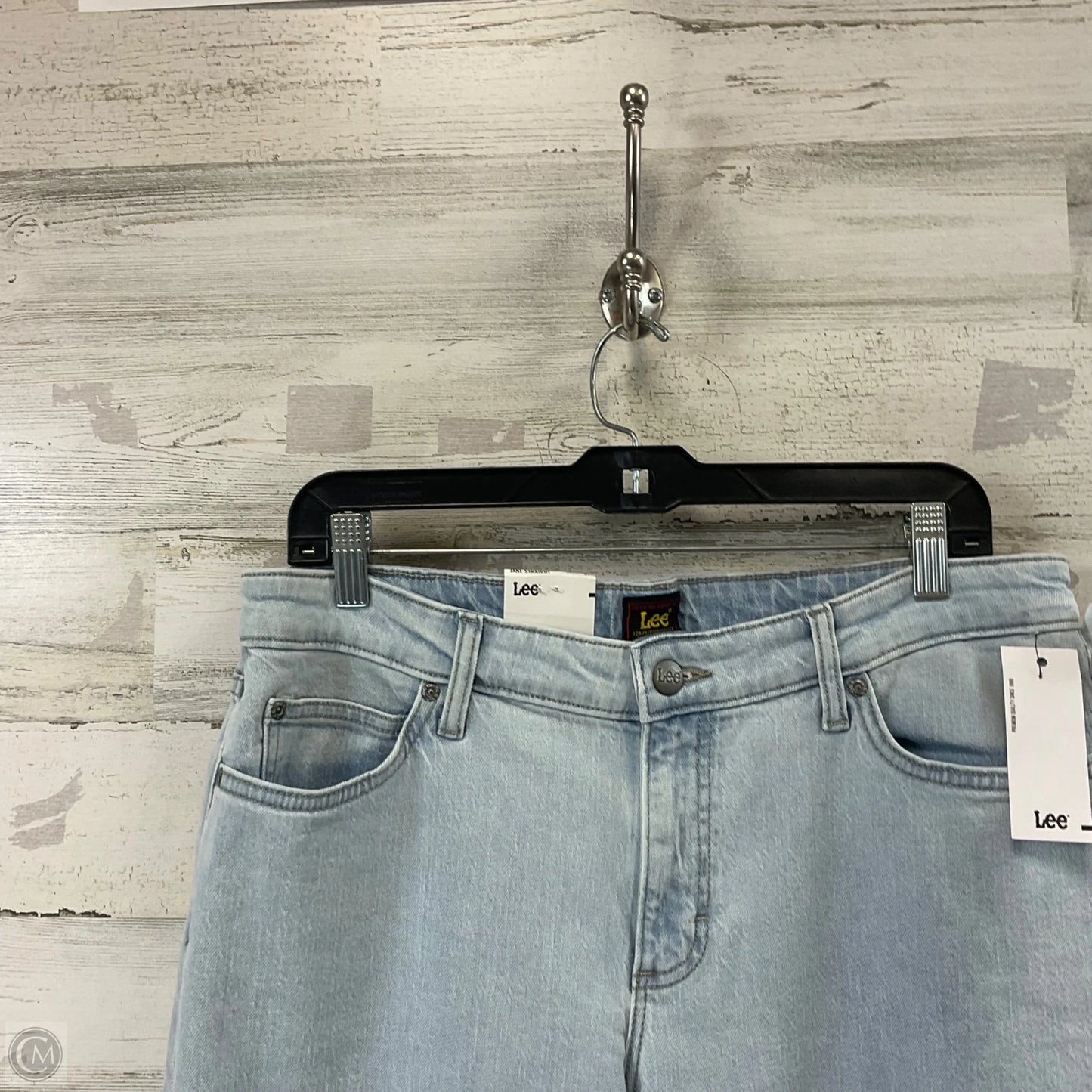 Jeans Straight By Lee In Blue Denim, Size: 12