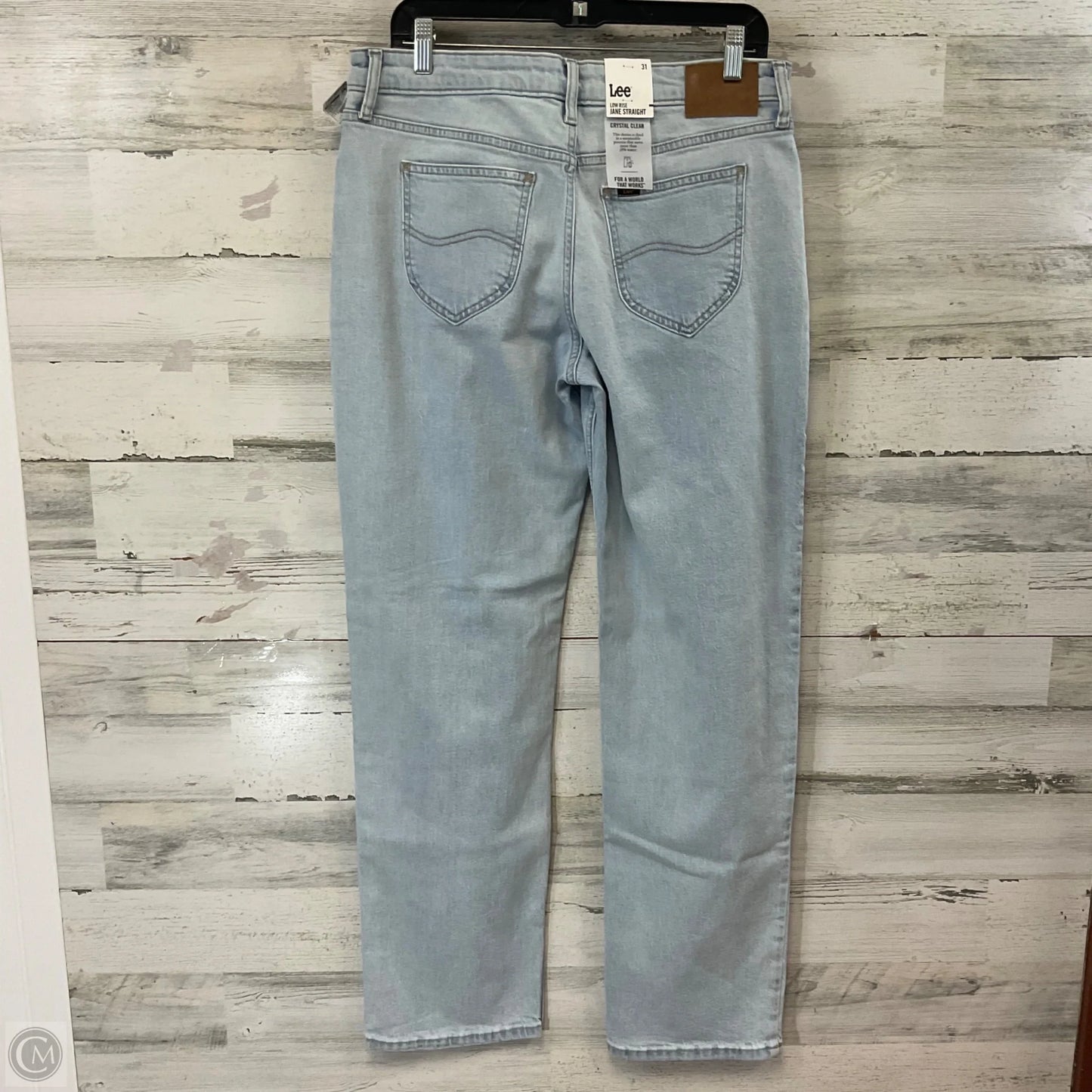 Jeans Straight By Lee In Blue Denim, Size: 12