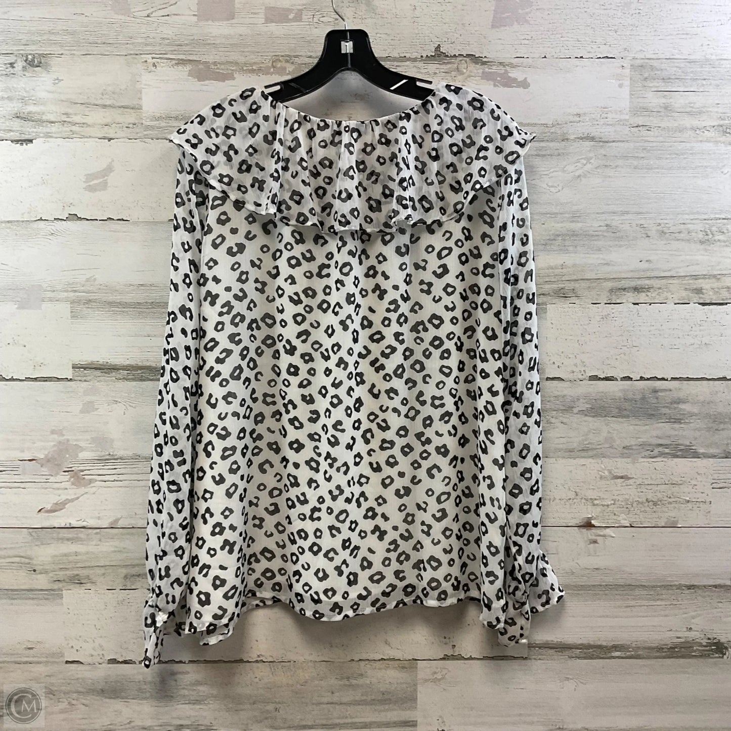 Blouse Long Sleeve By Loft In White, Size: L