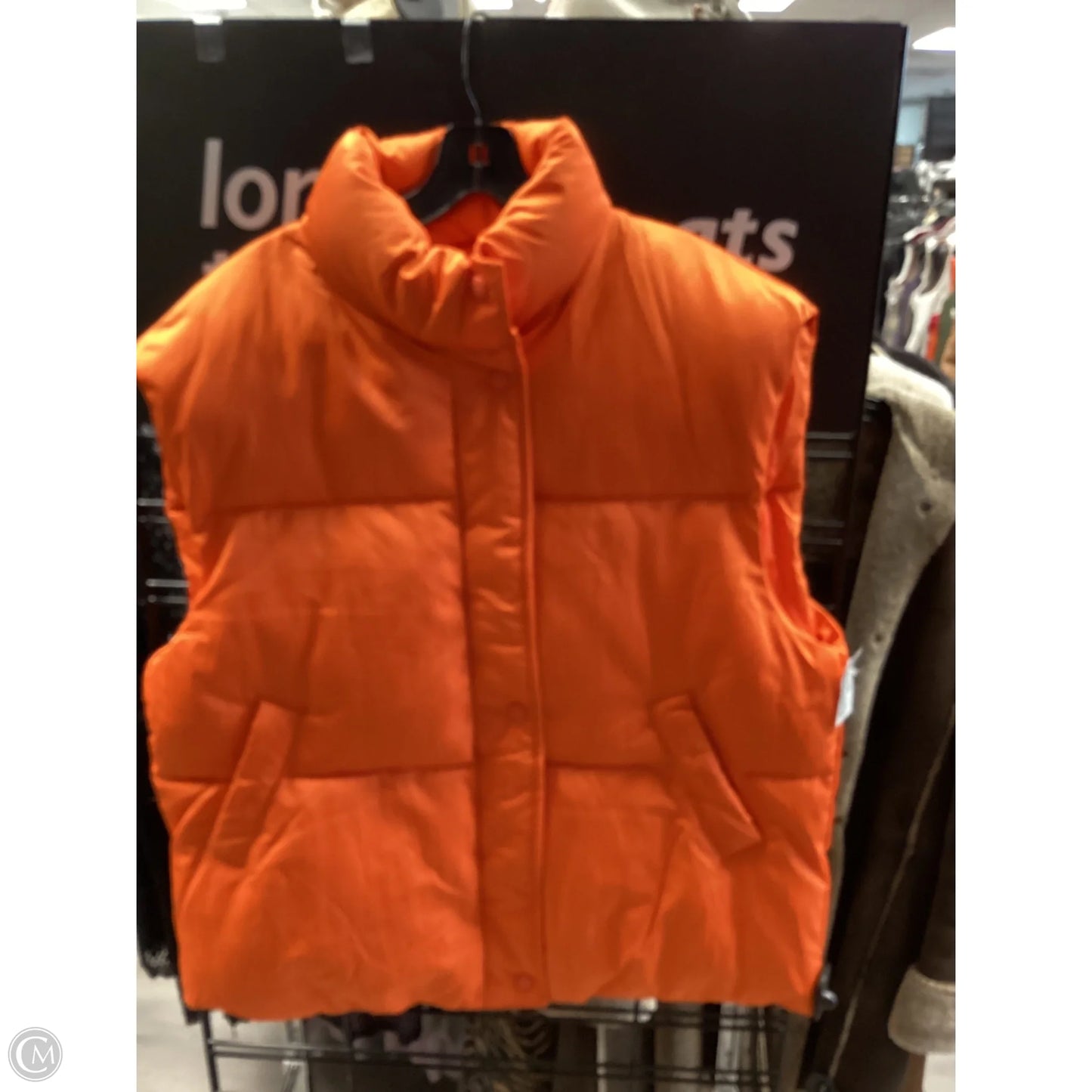 Vest Puffer & Quilted By hyfyve Orange, Size: M