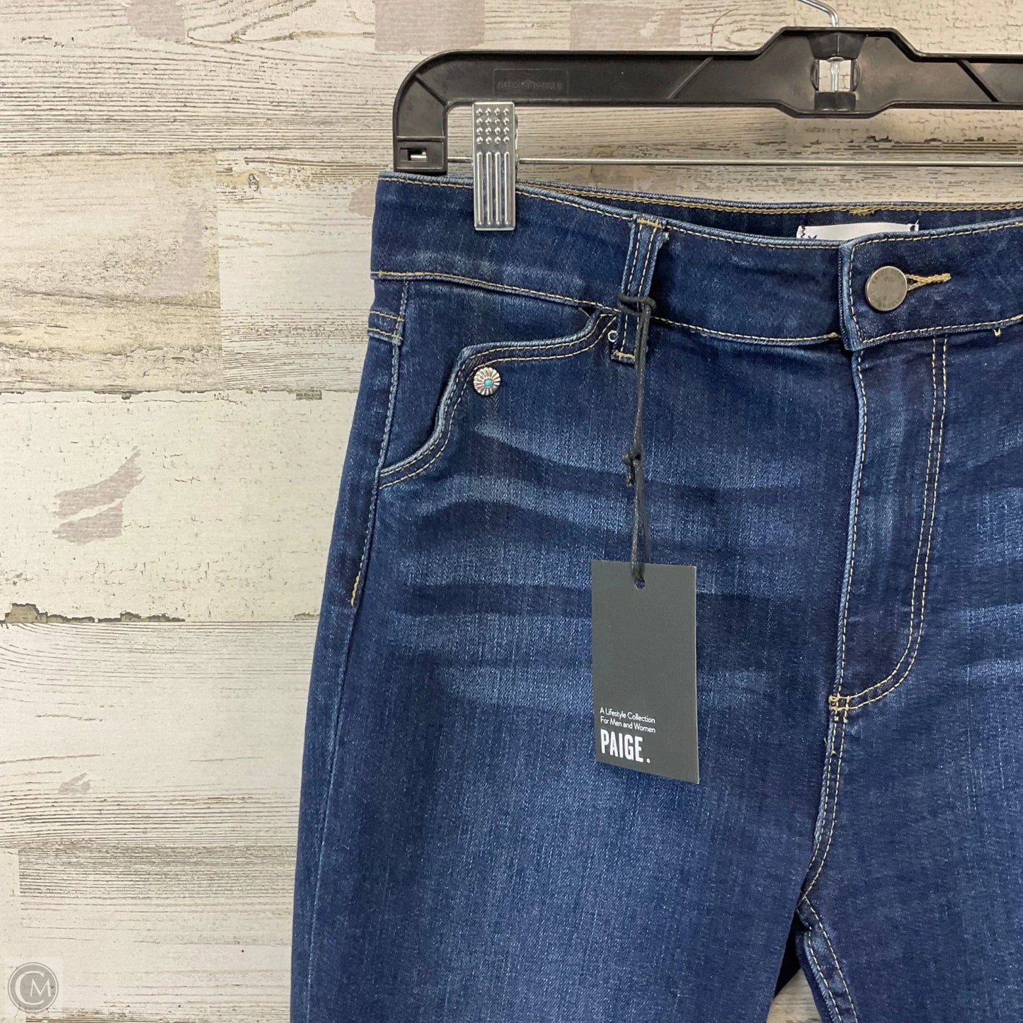 Jeans Straight By Paige In Blue Denim, Size: 10