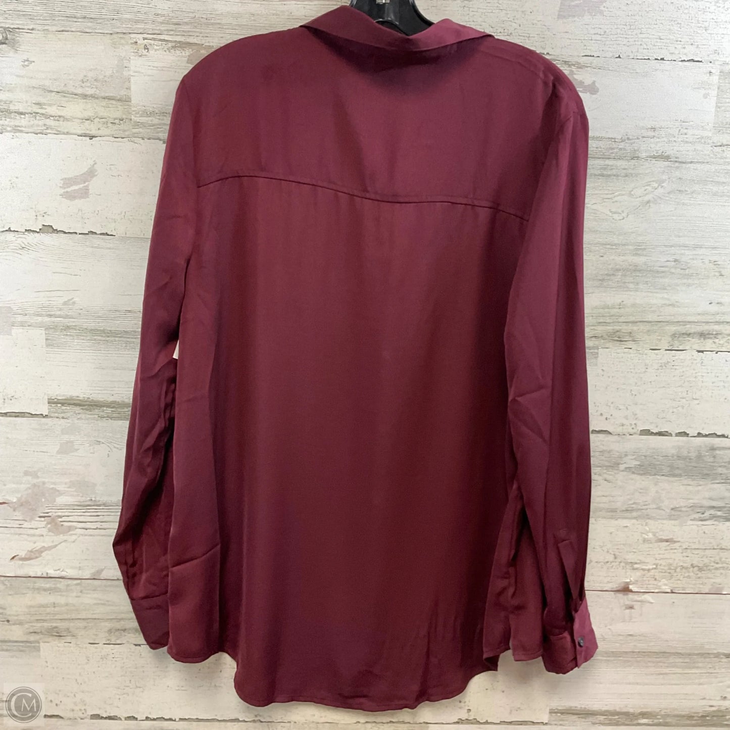 Blouse Long Sleeve By Gap In Maroon, Size: M