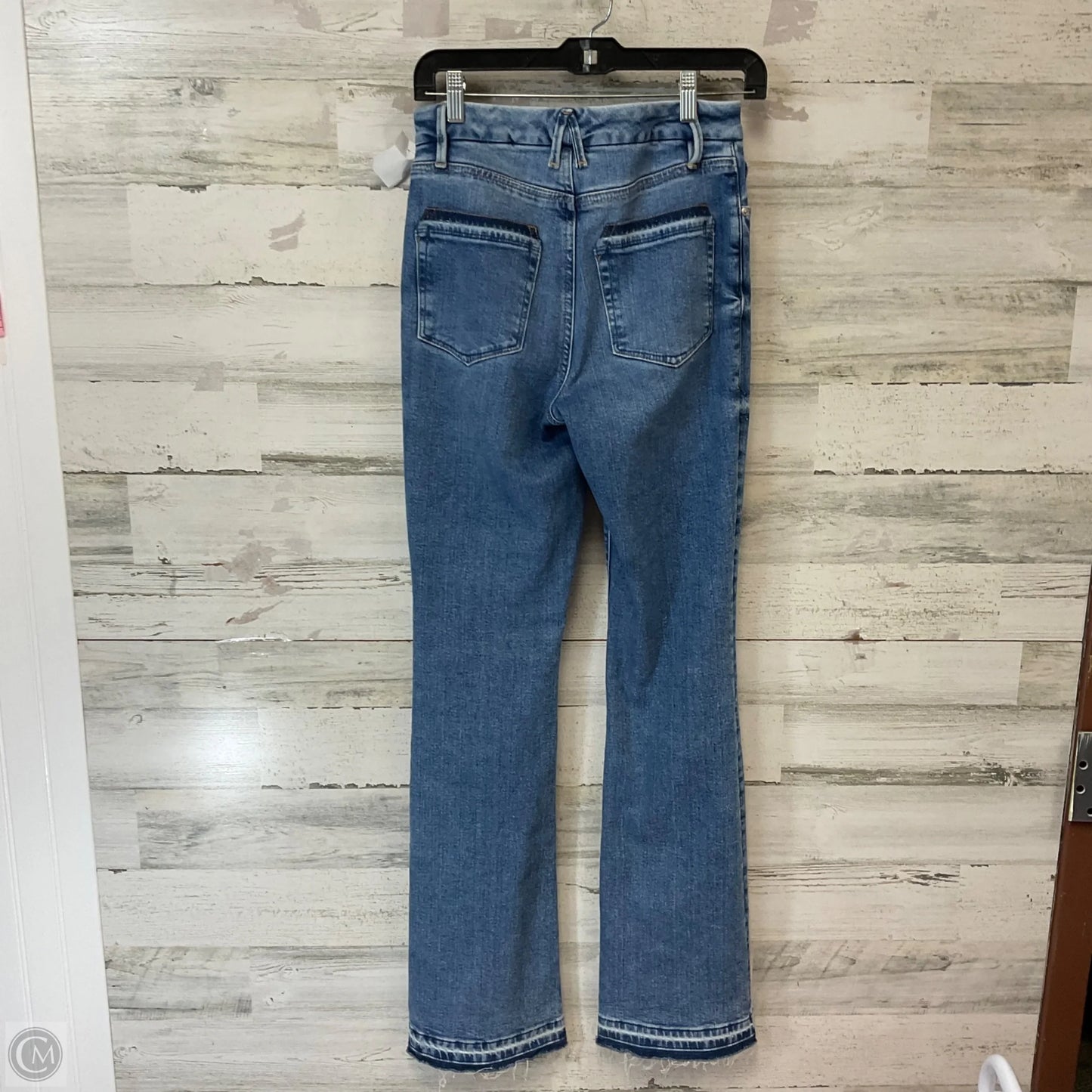 Jeans Flared By Good American In Blue Denim, Size: 4
