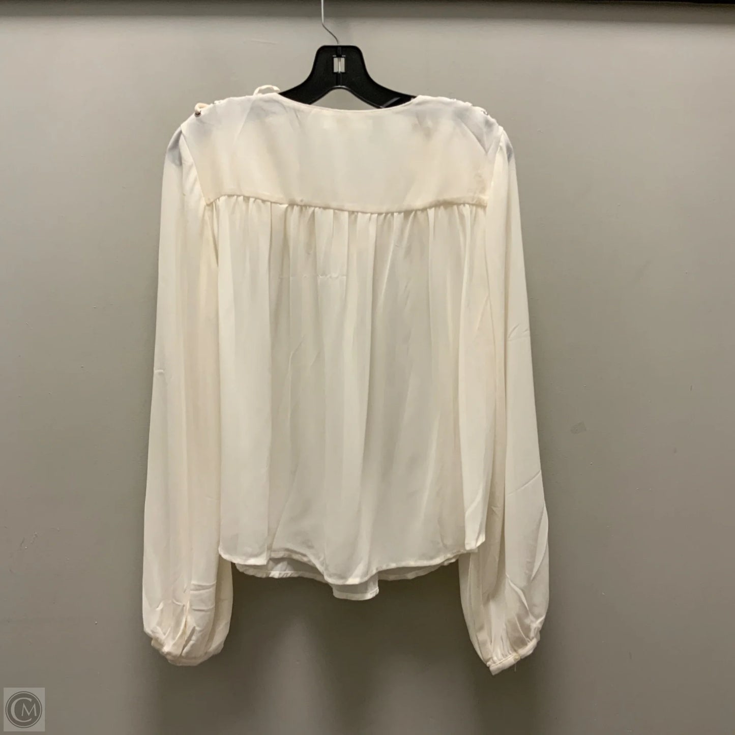 Blouse Long Sleeve By After Market In Cream, Size: L