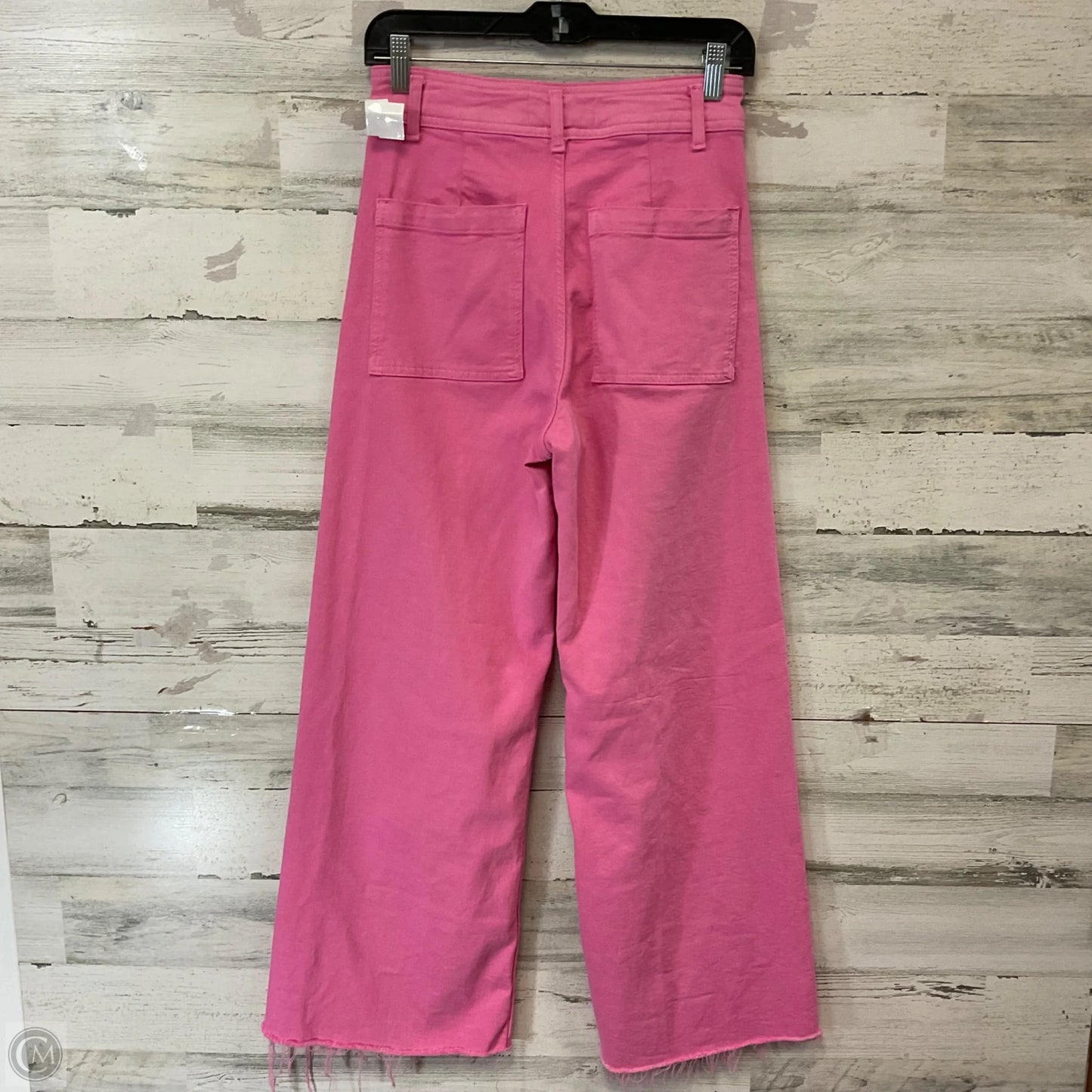 Jeans Wide Leg By Zara In Pink Denim, Size: 6