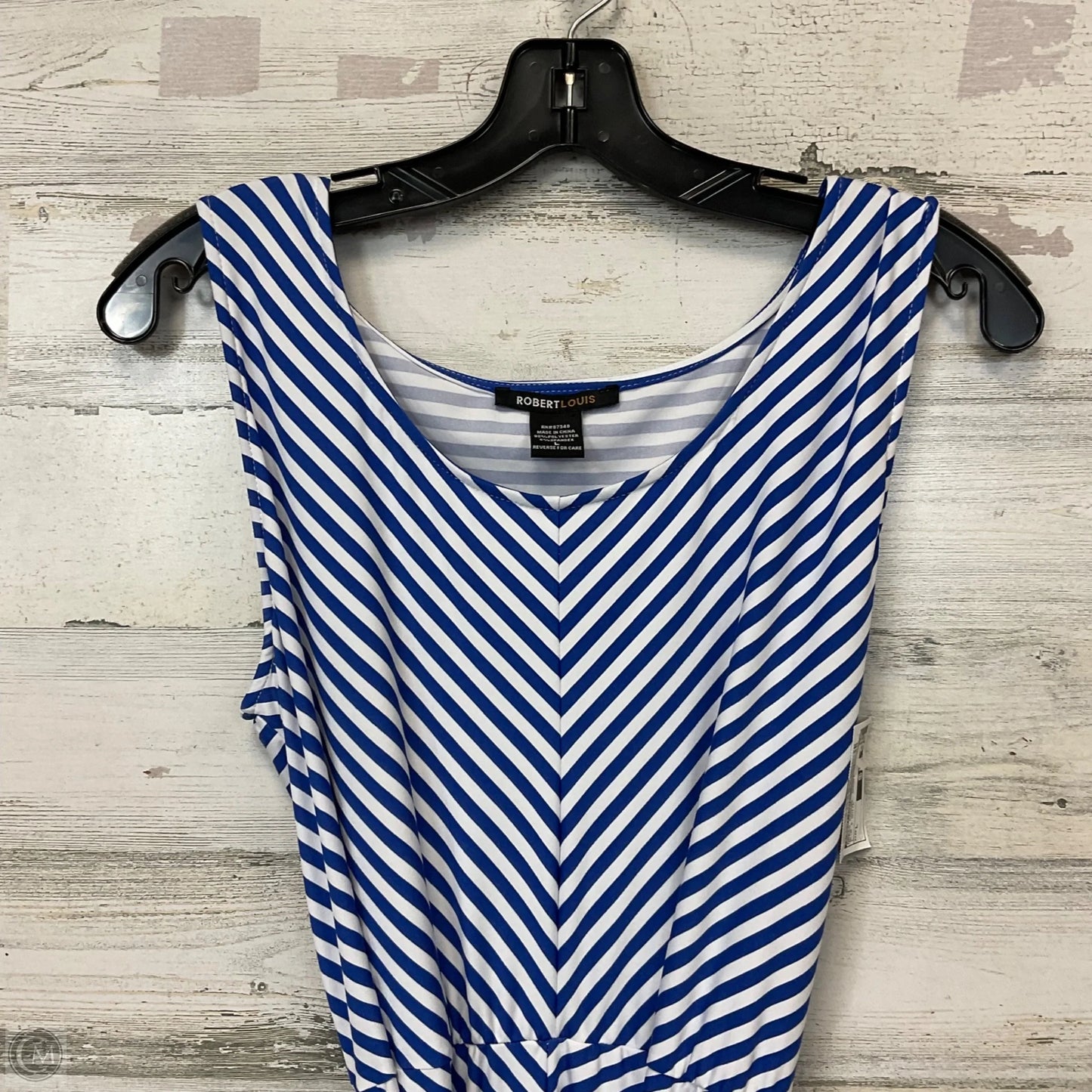 Dress Casual Short By Robert Louis In Blue & White, Size: L