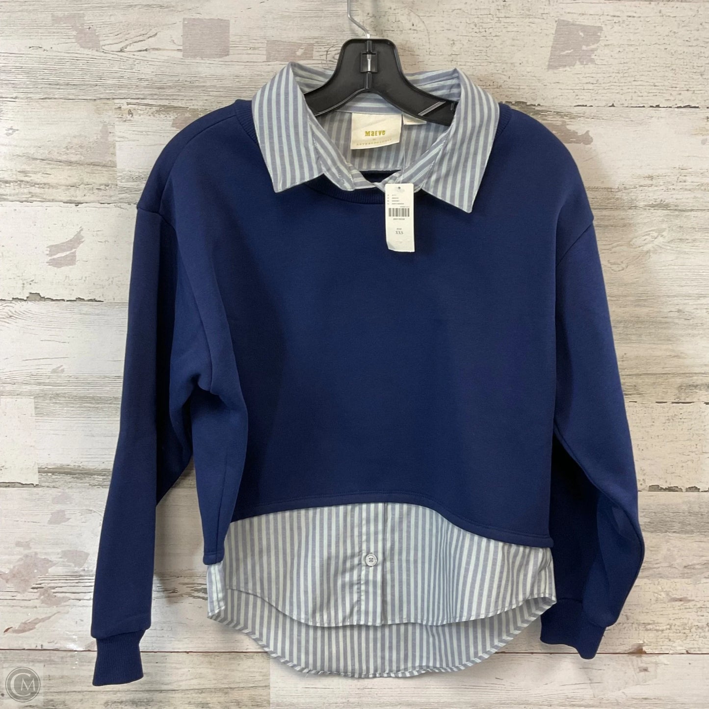 Top Long Sleeve By Maeve In Blue, Size: XXS