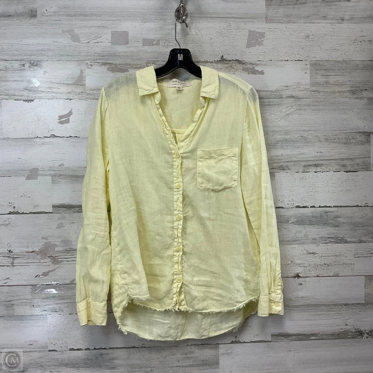 Blouse Long Sleeve By Cloth & Stone In Yellow, Size: S