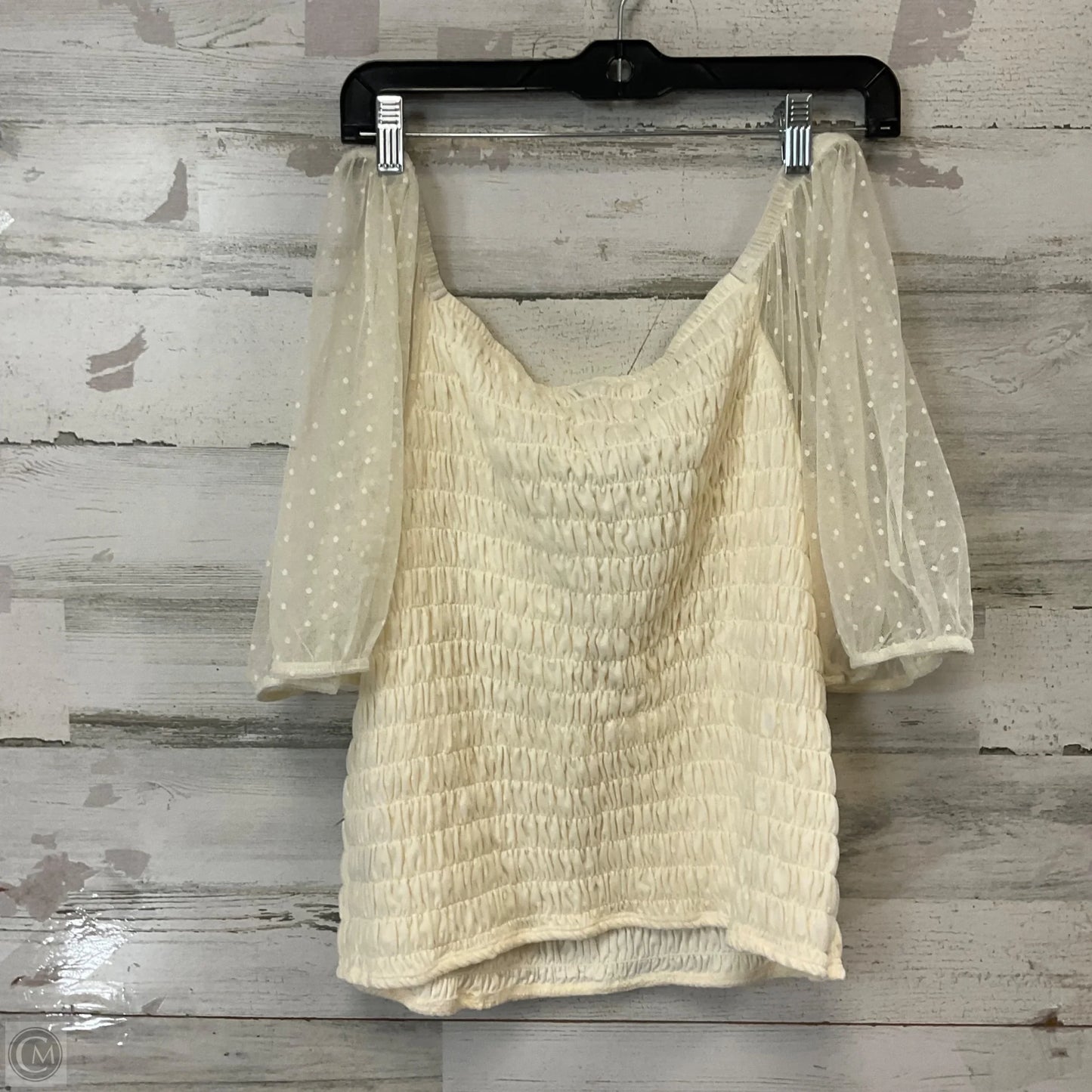 Blouse Short Sleeve By Torrid In Cream, Size: 3x