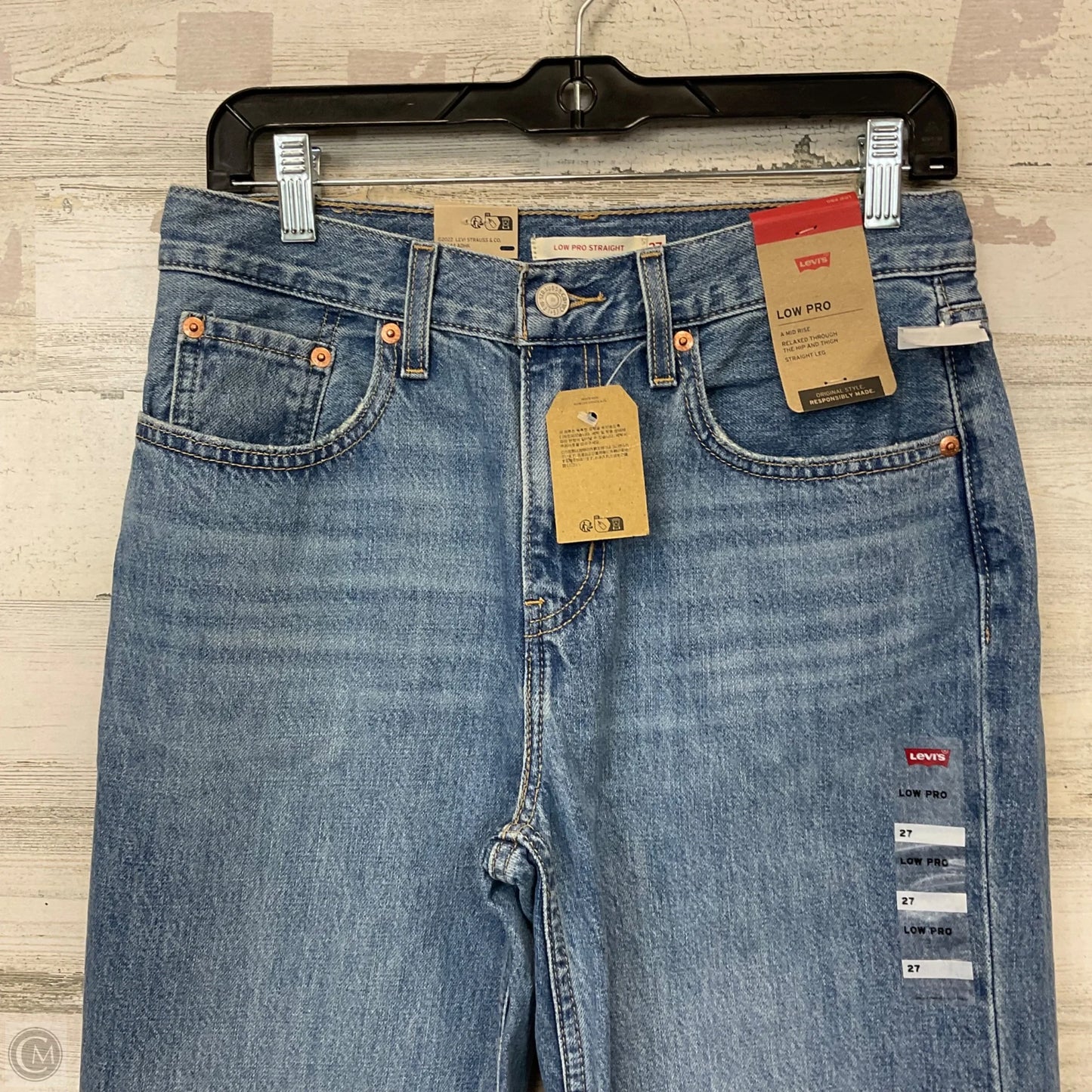 Jeans Straight By Levis In Blue Denim, Size: 4