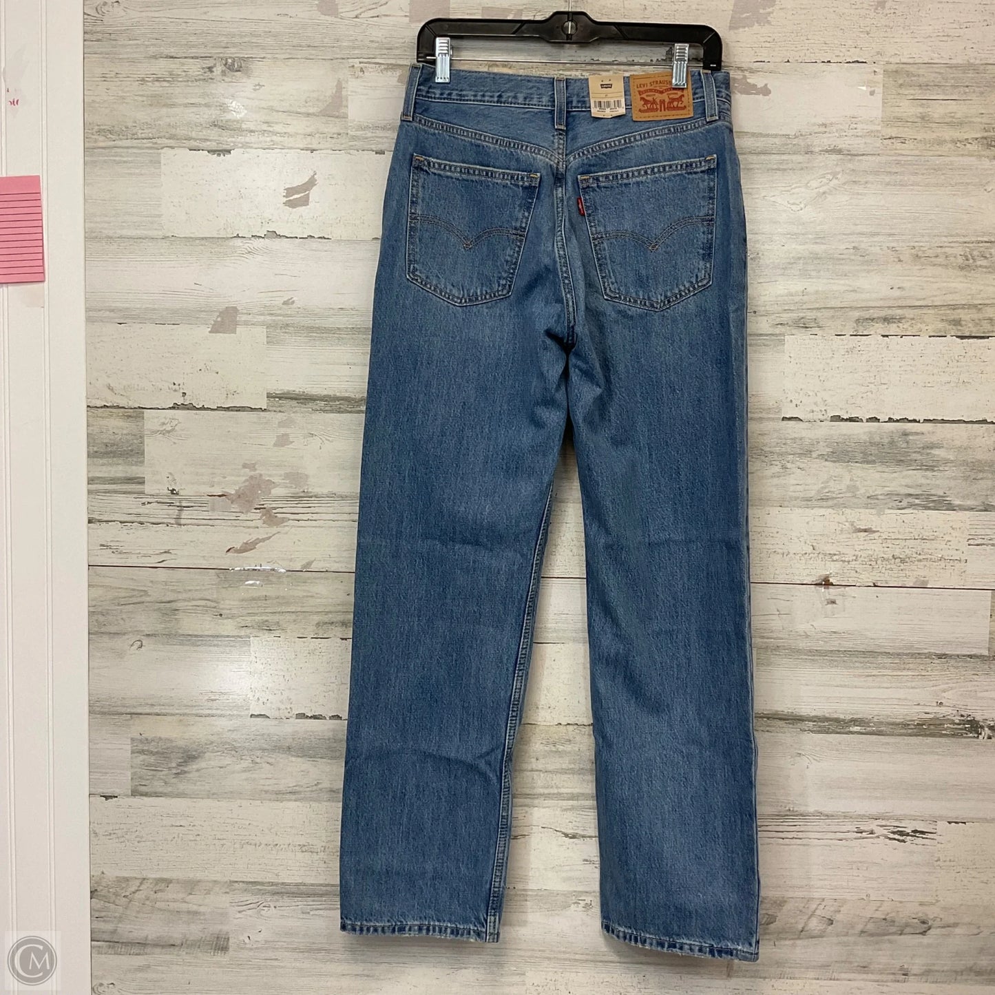 Jeans Straight By Levis In Blue Denim, Size: 4