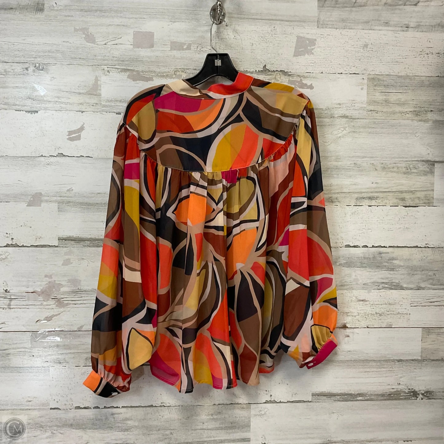 Blouse Long Sleeve By Molly Bracken In Brown, Size: M