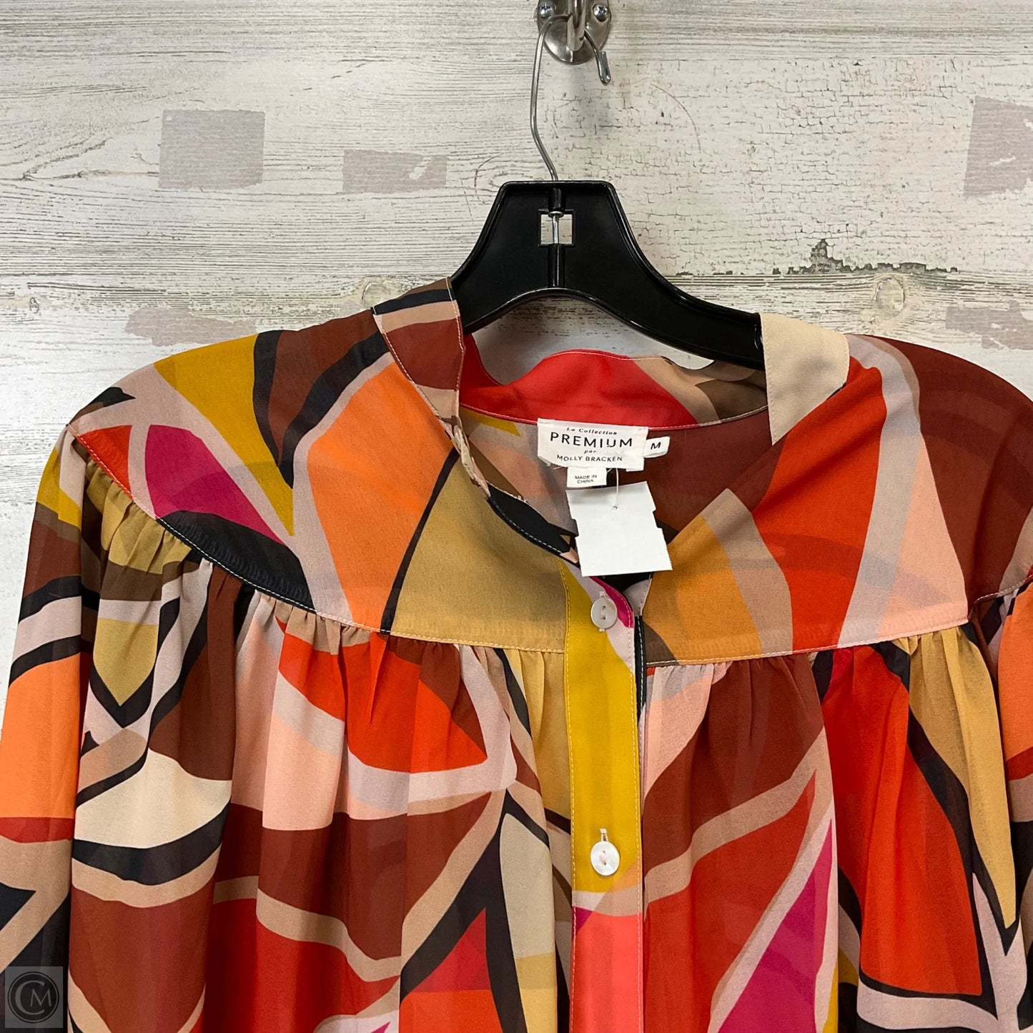 Blouse Long Sleeve By Molly Bracken In Brown, Size: M