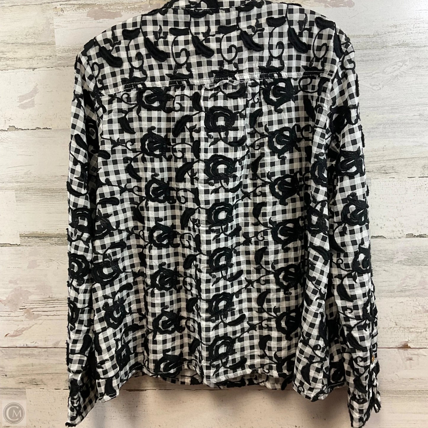 Blouse Long Sleeve By Pilcro In Black & White, Size: S