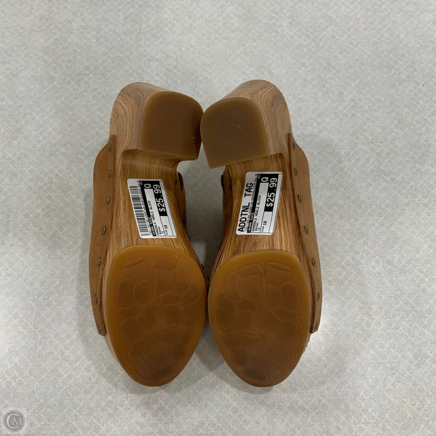 Sandals Heels Block By Kork Ease In Brown, Size: 10