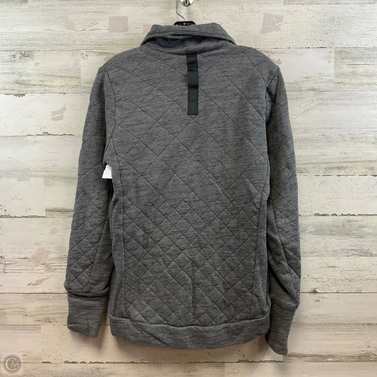 Athletic Top Long Sleeve Collar By Lululemon In Grey, Size: S