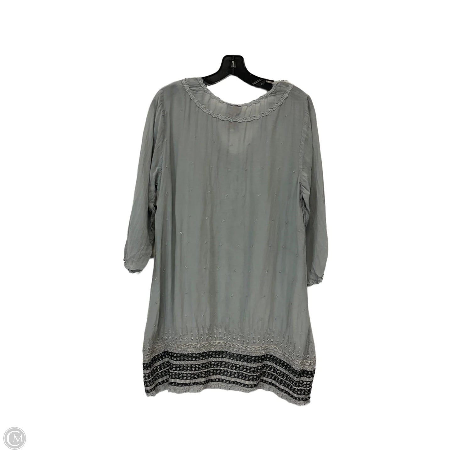 Tunic 3/4 Sleeve By Johnny Was In Grey, Size: L