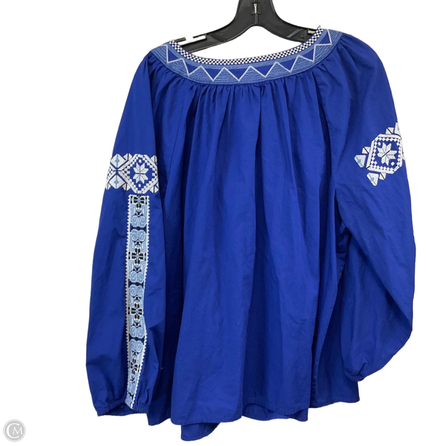 Top 3/4 Sleeve By Crown And Ivy In Blue, Size: 2x