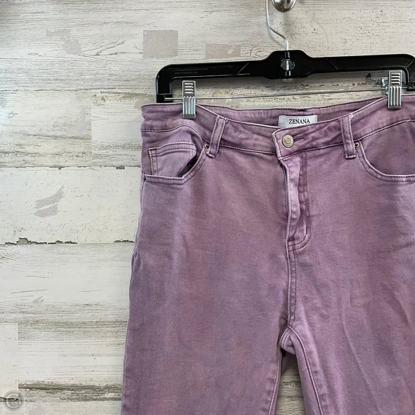 Jeans Flared By Zenana Outfitters In Purple Denim, Size: L