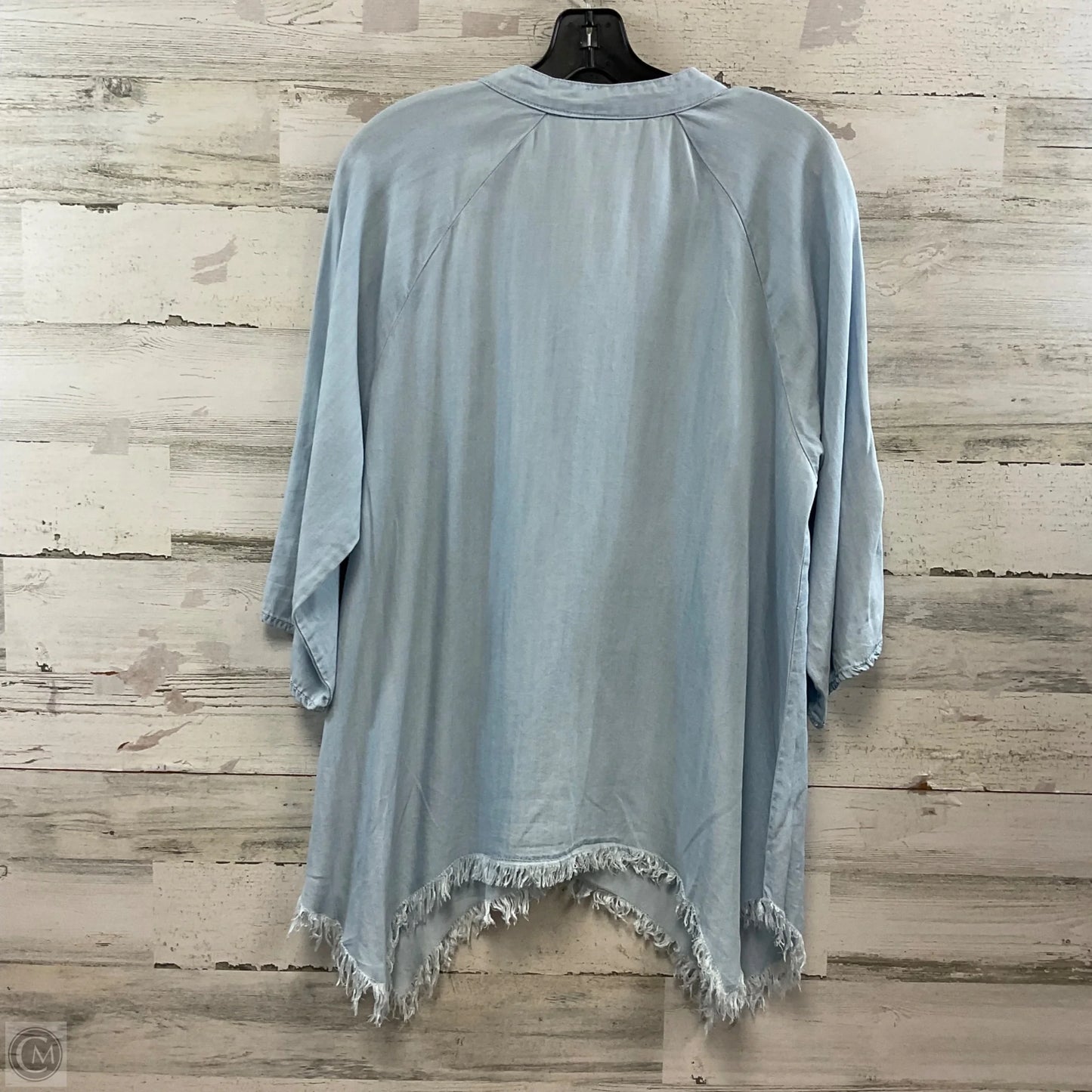 Blouse 3/4 Sleeve By Clothes Mentor In Blue, Size: L