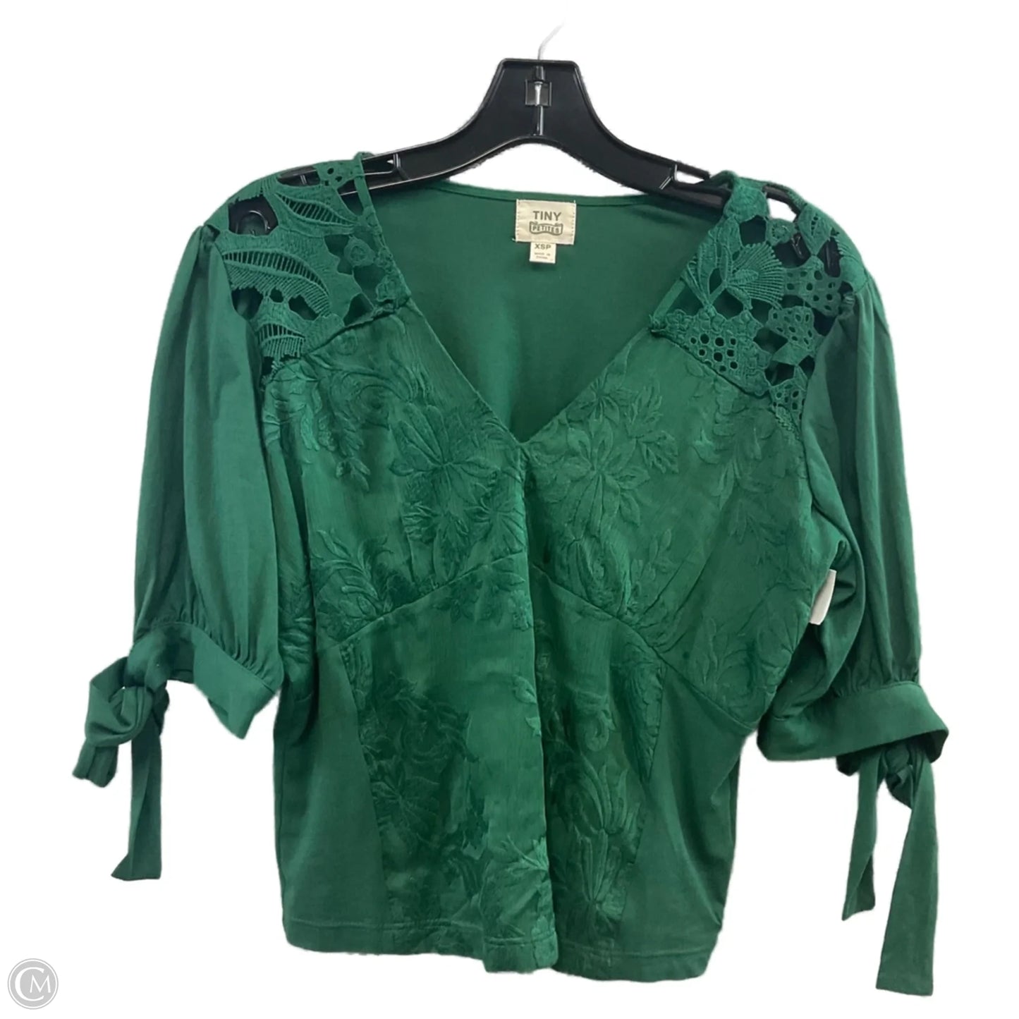Blouse Short Sleeve By Tiny In Green, Size: Xsp