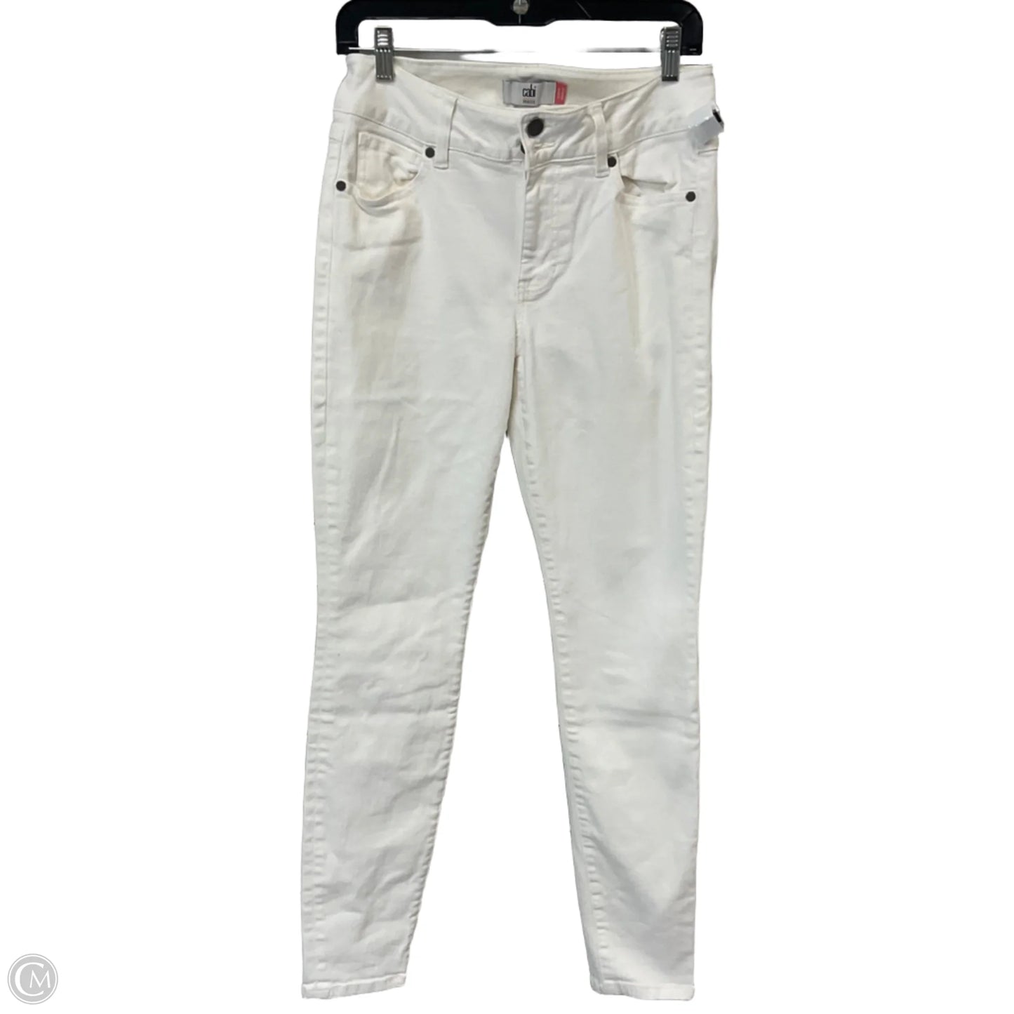 Jeans Skinny By Cabi In White Denim, Size: 6