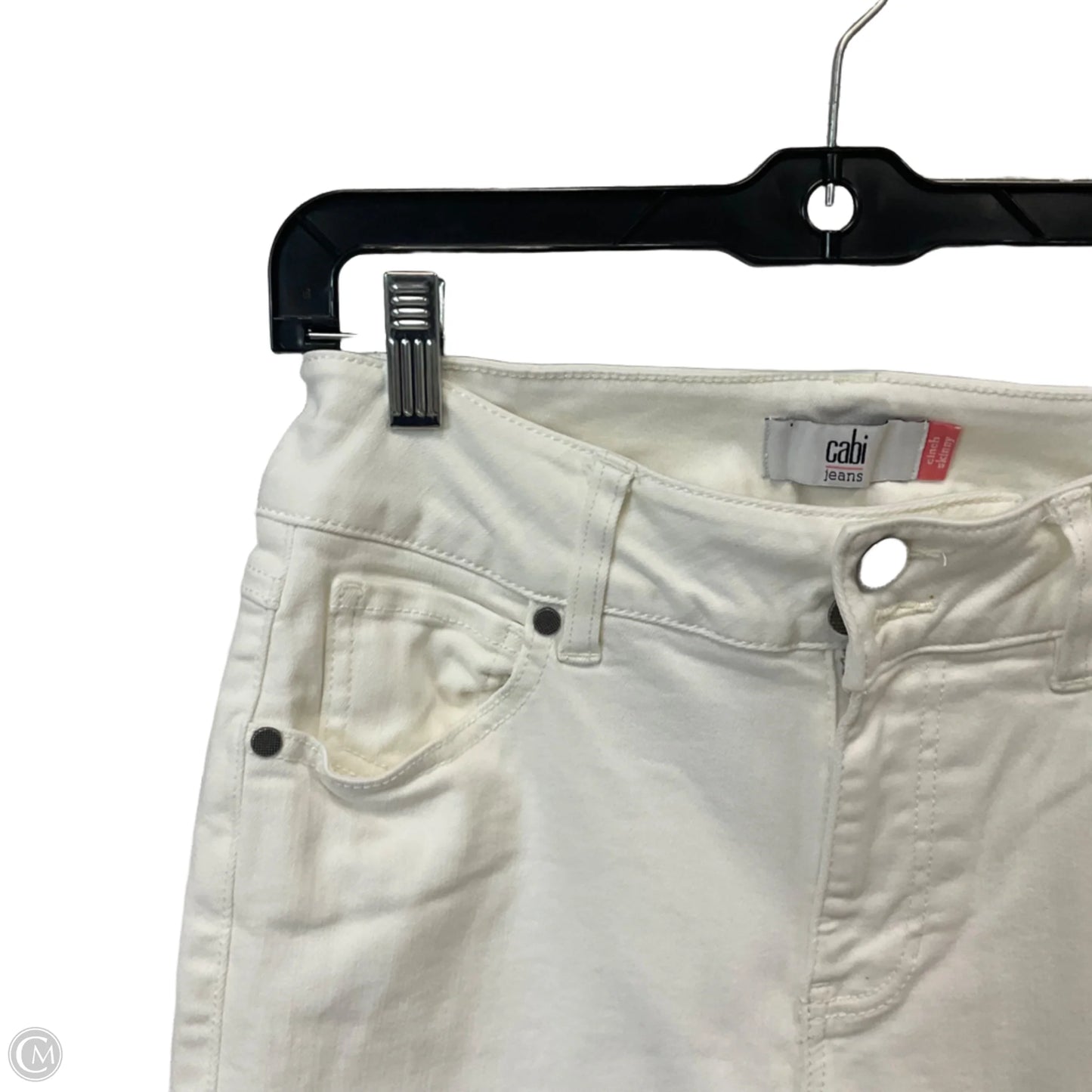Jeans Skinny By Cabi In White Denim, Size: 6
