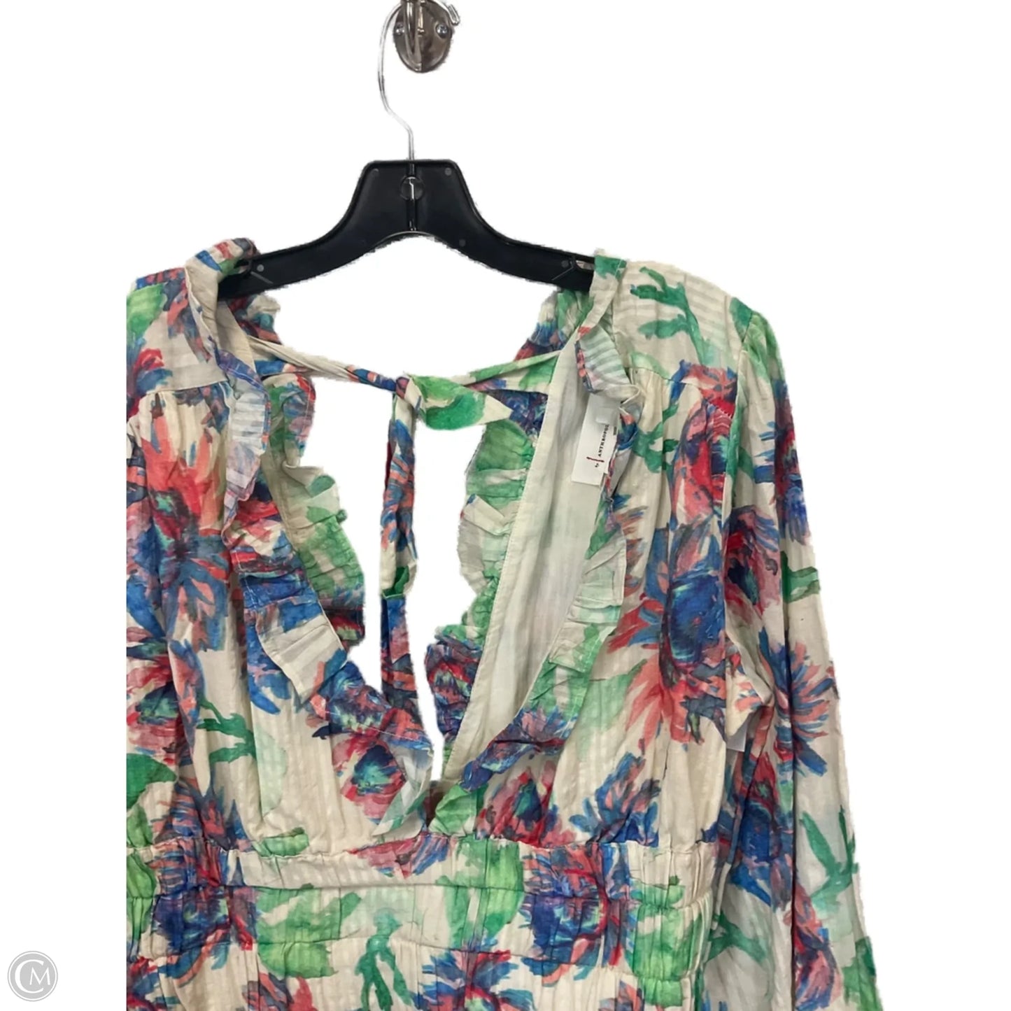 Top Long Sleeve By Anthropologie In Blue & Green, Size: M