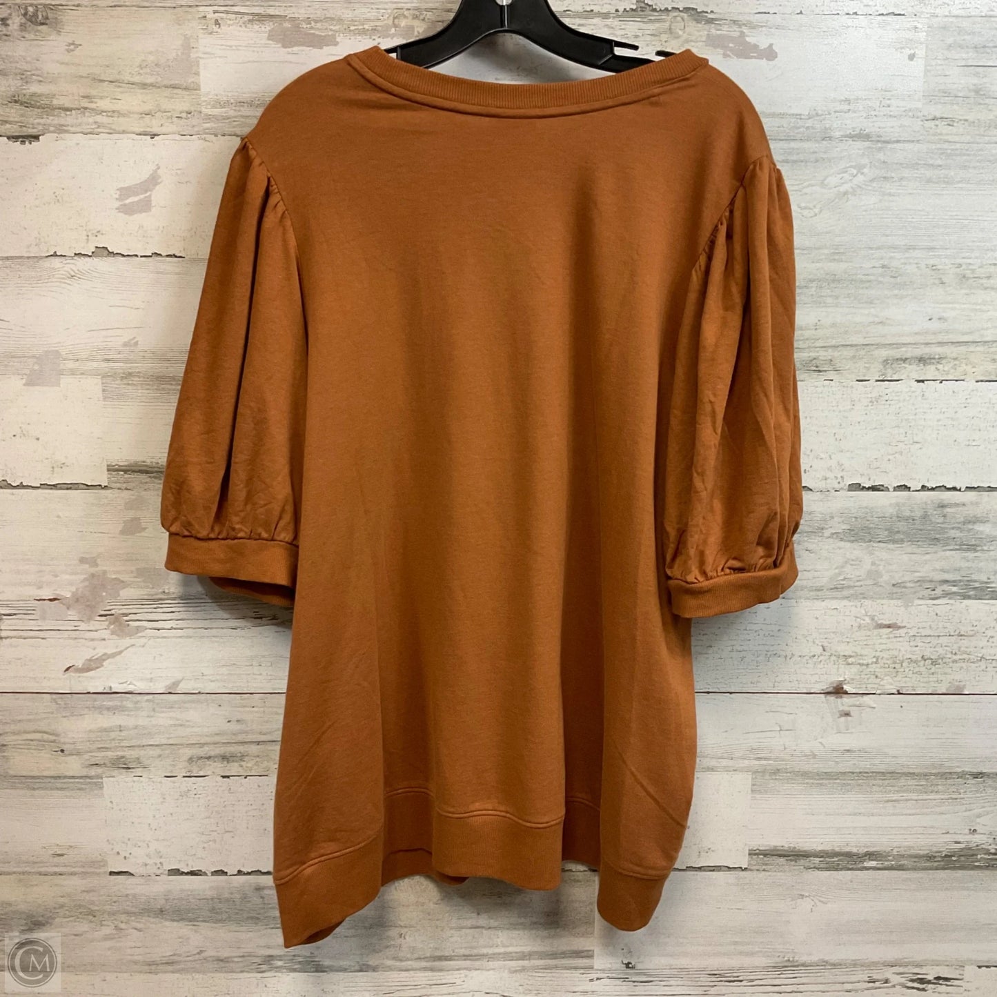 Top Short Sleeve By Ava & Viv In Brown, Size: 2x